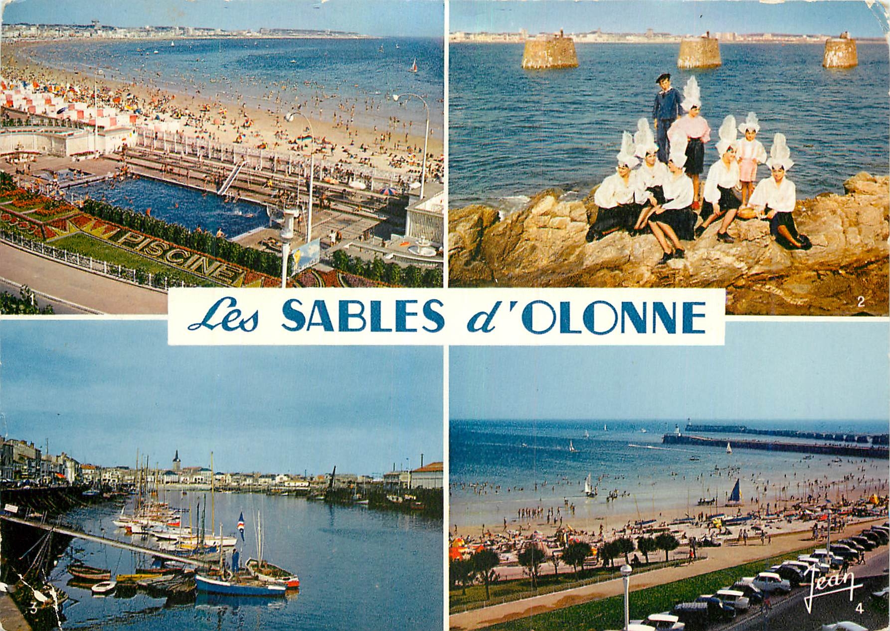 Les SABLES d'OLONNE — vue de la piscine, du port, des baigneurs et du groupe de Sablais — Édition Jean