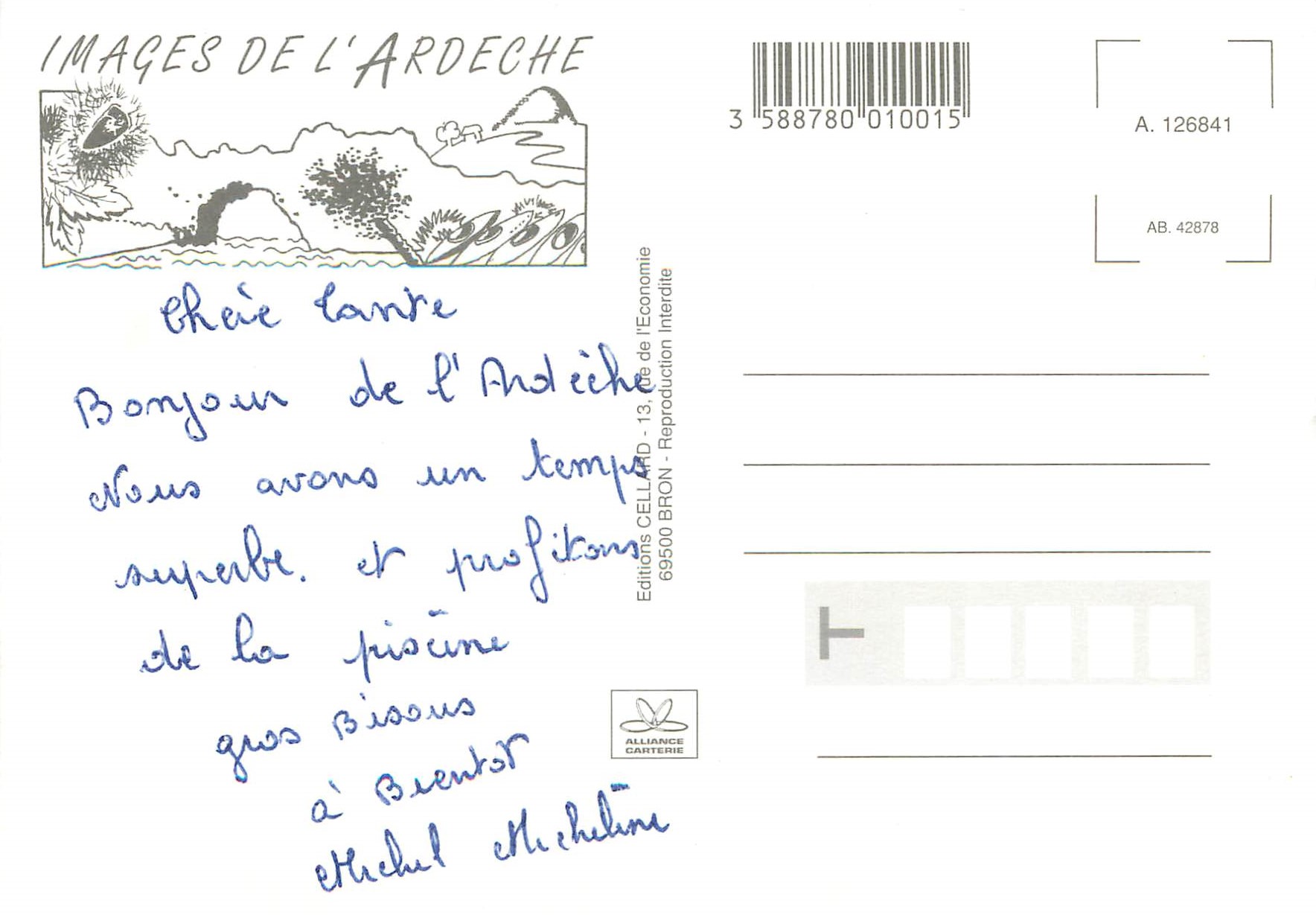 Ardeche — Arche naturelle sur la rivière — Éditions CELLAND — Rückseite