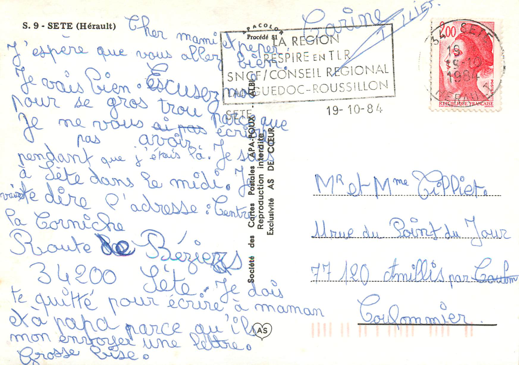 CPM Sete Herault  — Rückseite
