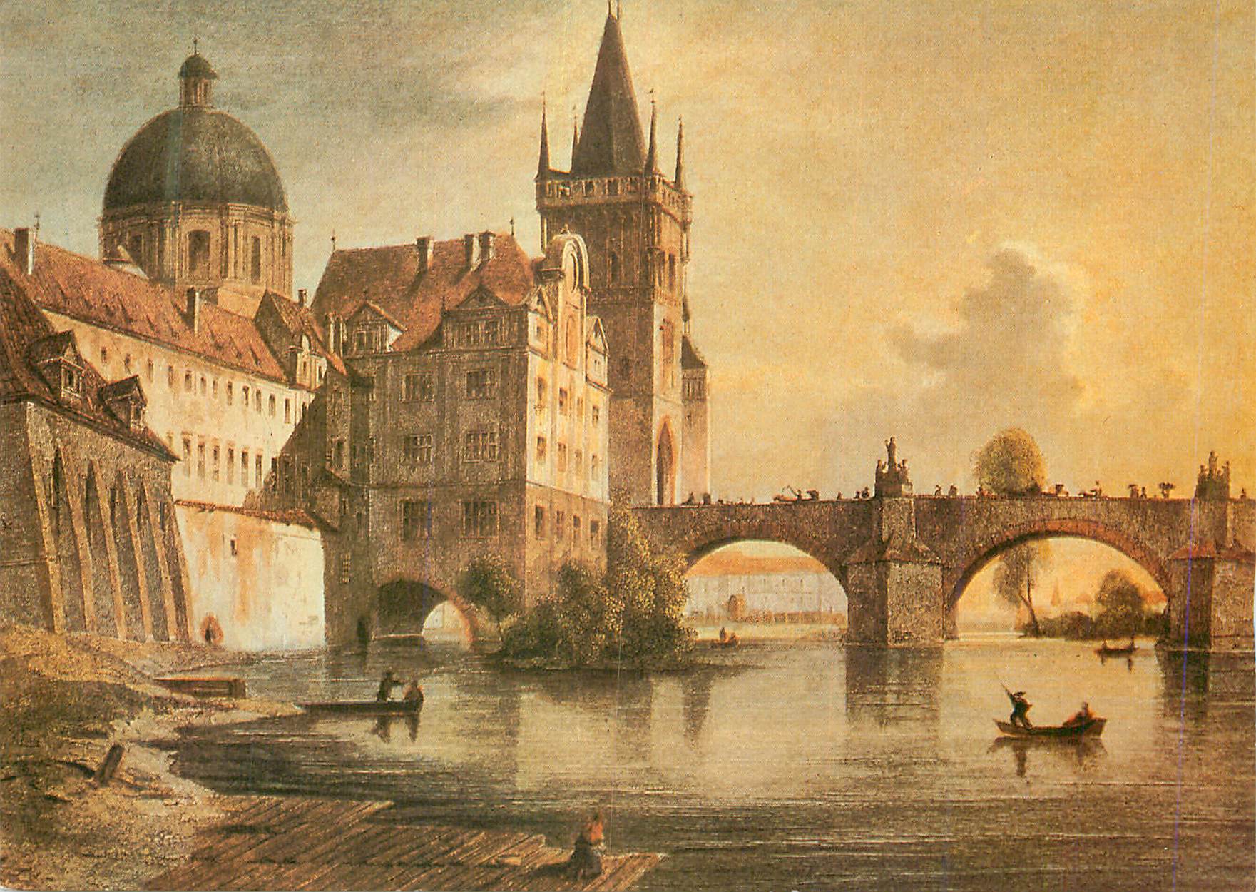 CPM Praha La riviere Vitava pres de la Tour du pont 
