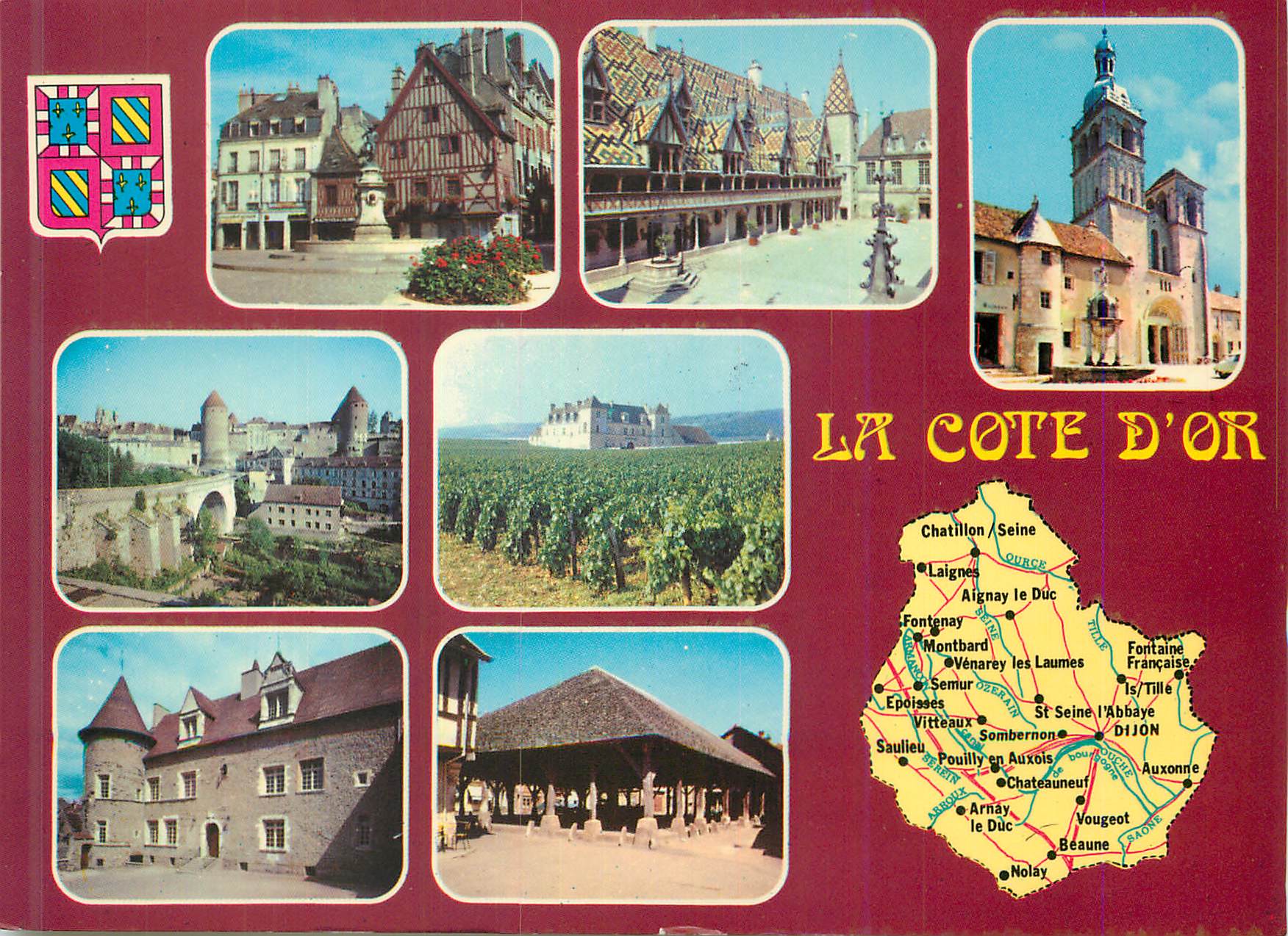 CPM La Cote d Or Dijon Beaune Saulieu Semur en Auxois le Clos de Vougeot Arnau le Duc Nolay 