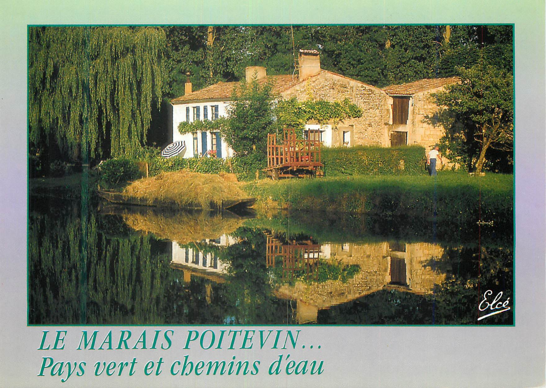 CPM Le Marais Poitevin Deux Sevres Cathedrale de la verdure Maison maraichine seul acces par bateau 