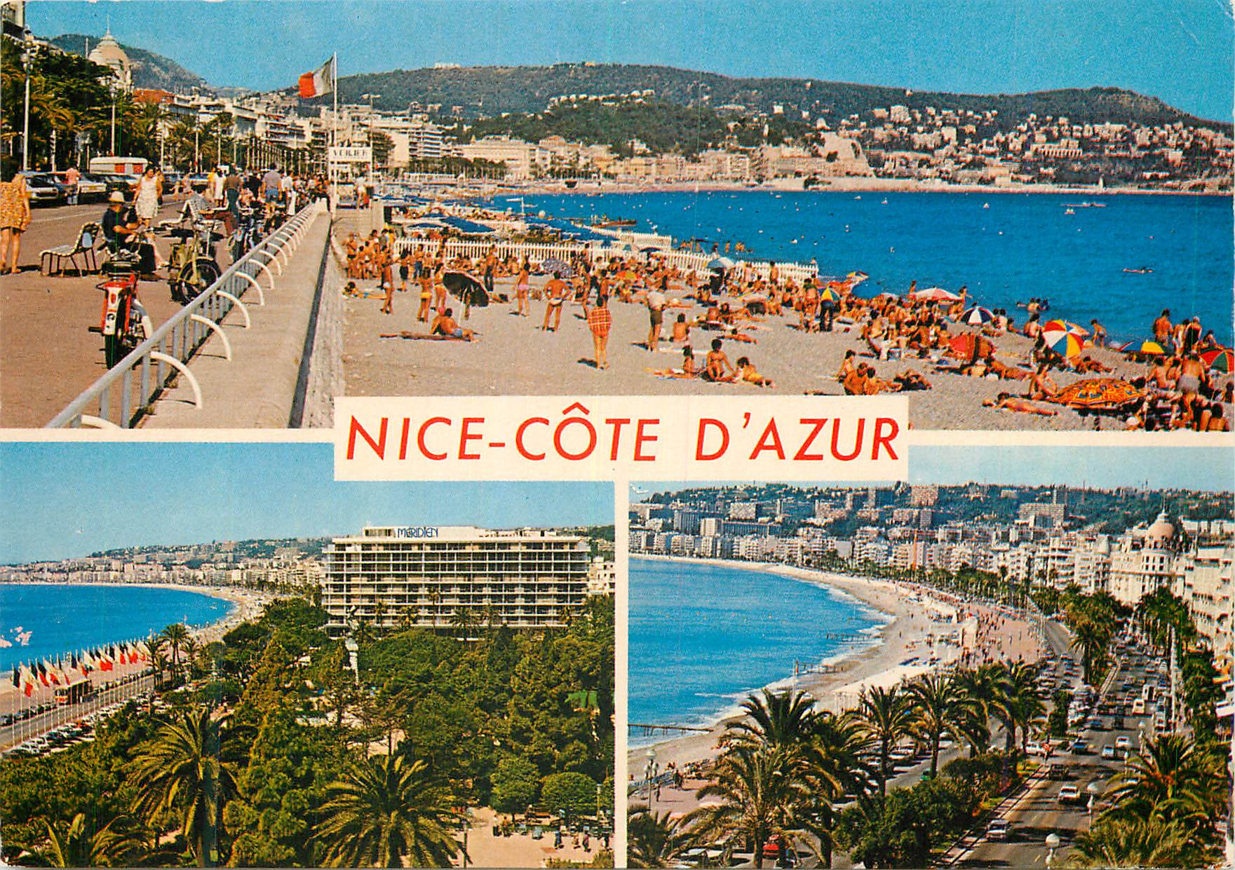 CPM Nice Cote d Azur La Plage Les jardins La Promenade des Anglais 