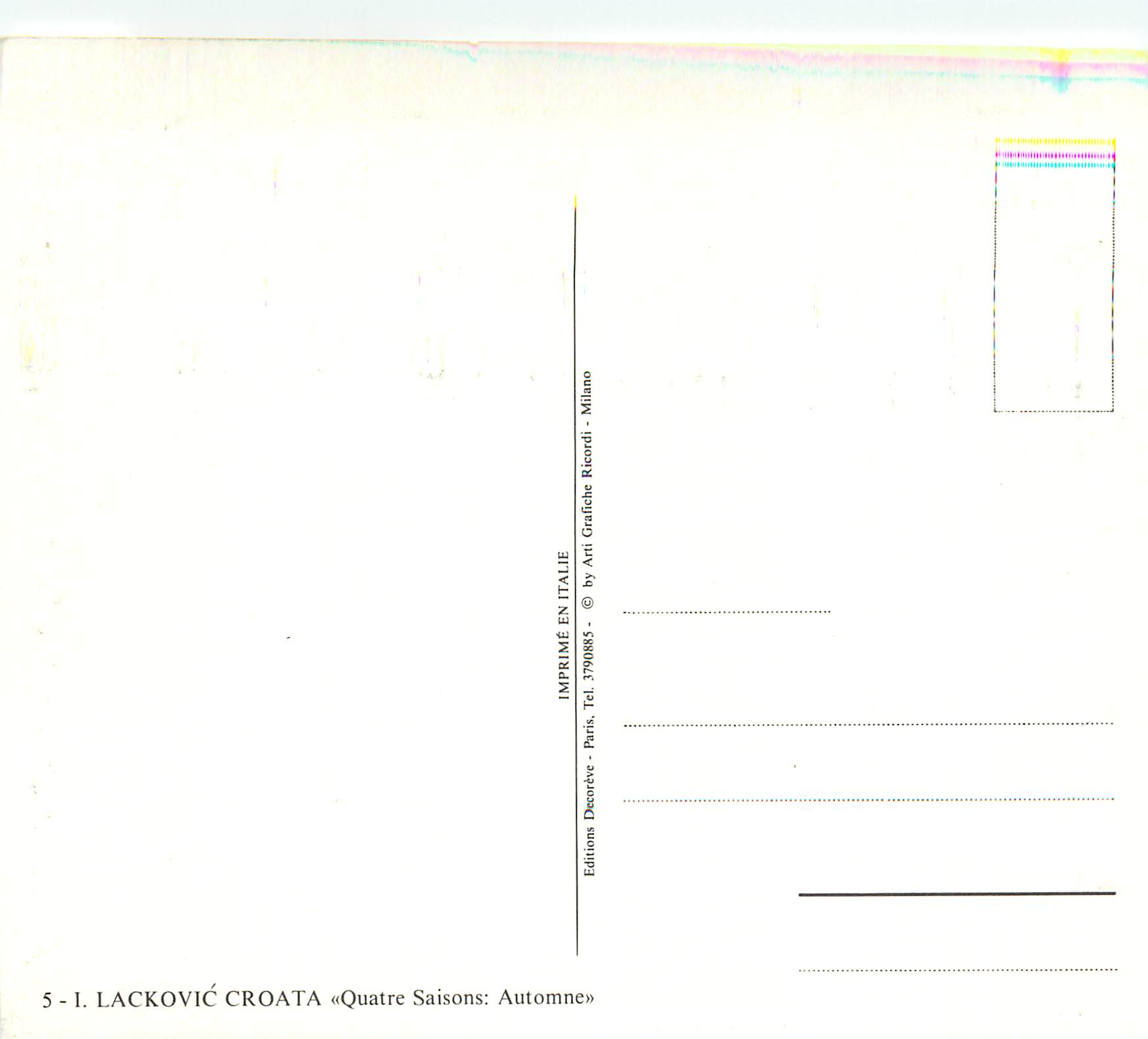 CPM Lackovic Croata Quatre Saissons Automne  — Verso