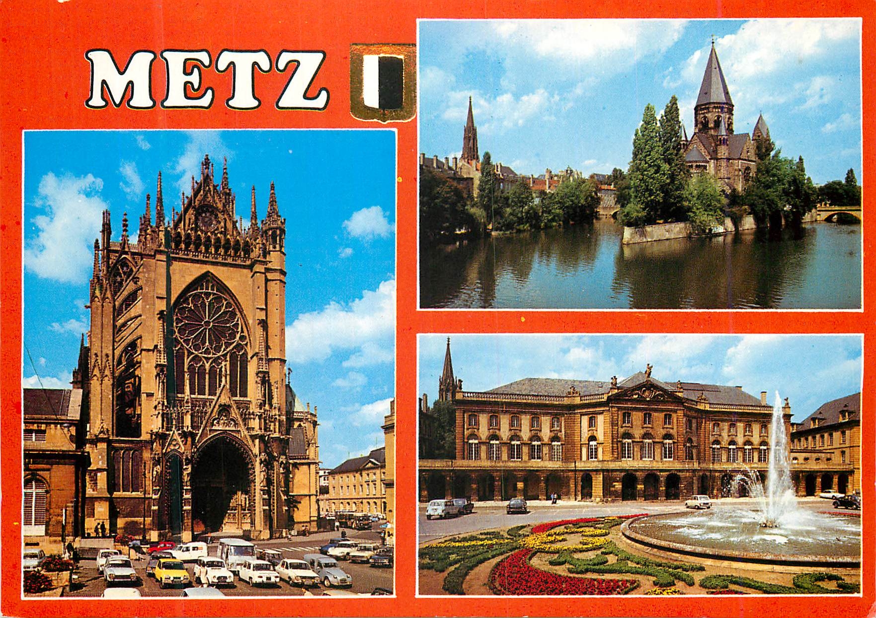 Metz — Cathédrale Saint-Étienne, Temple Protestant, Théâtre Municipal — Editions H. Fournier