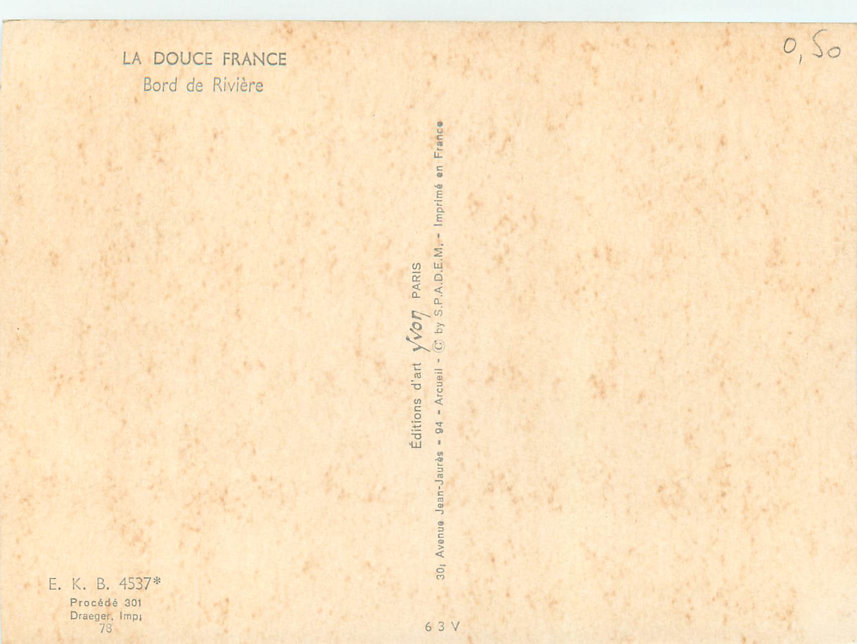 CPM La Douce France Bord de Riviere  — Rückseite