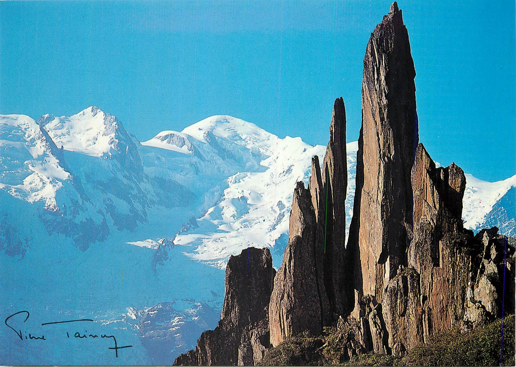 CPM Mont Blanc et Lames de Plan Praz 