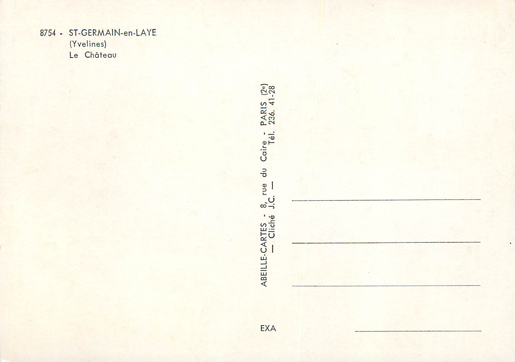 Château de Saint-Germain-en-Laye — vue du parc — éditeur ABEILLE-CARTES — Reverso