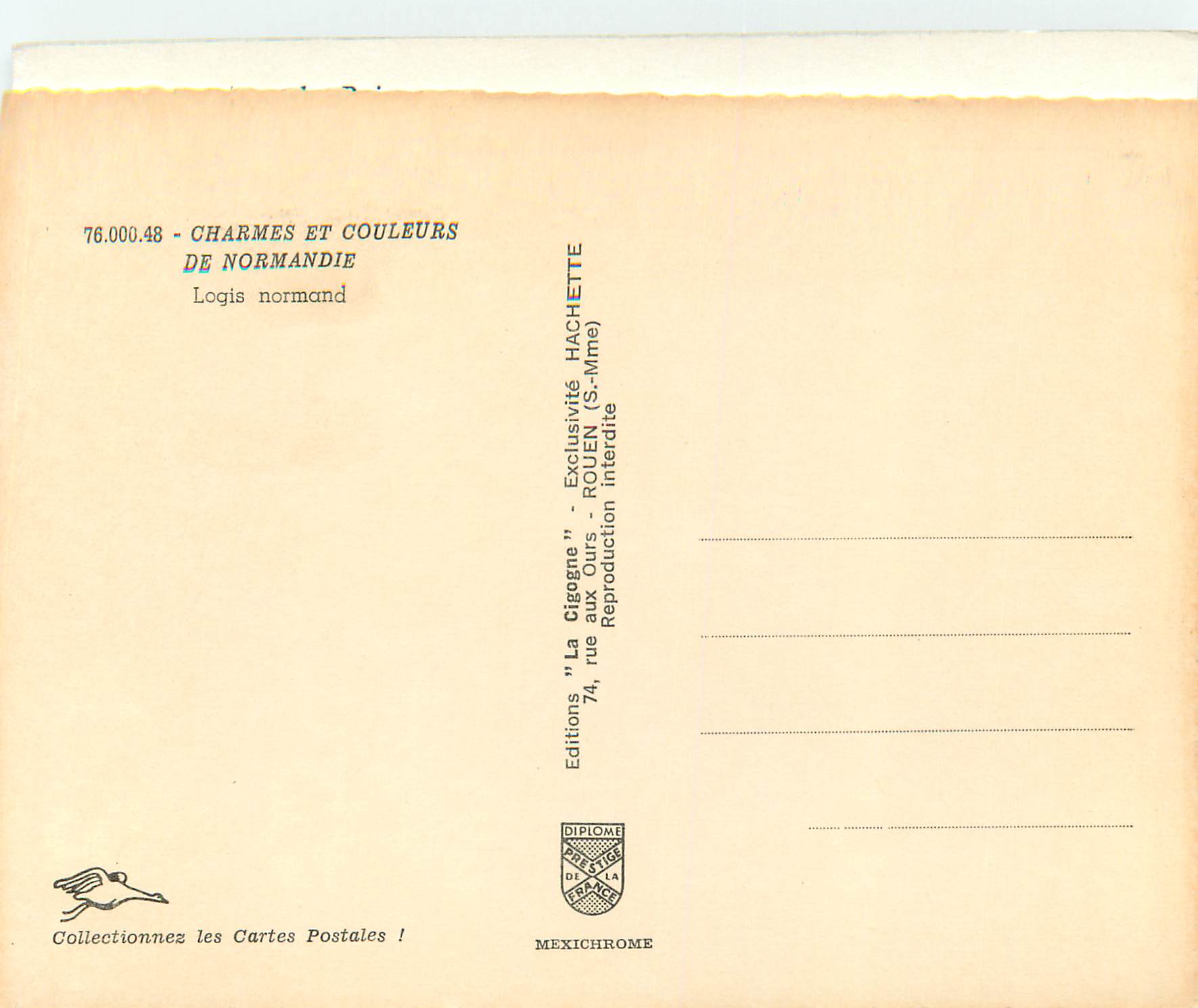 CPM Charmes et Couleurs De Normandie Logis Normand  — Rückseite