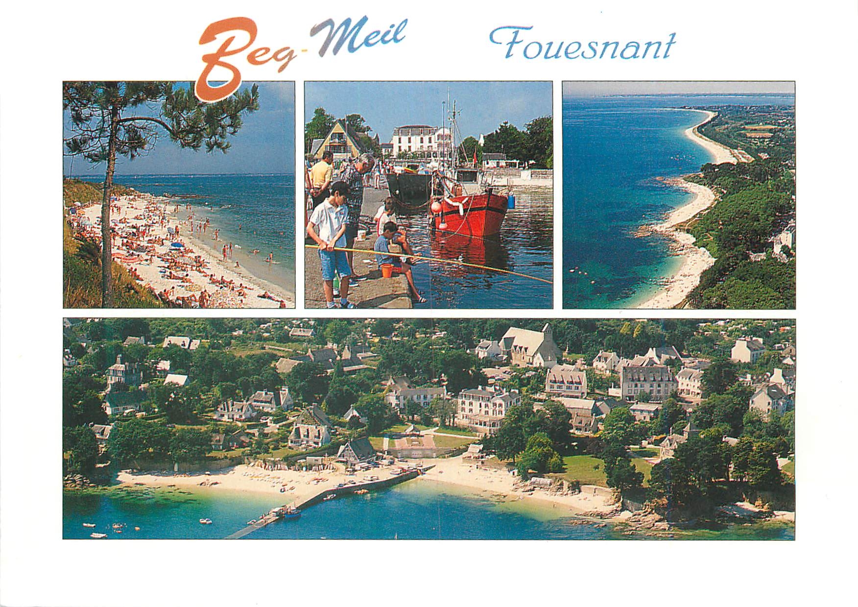 CPM Fouesnant Beg Meil Les plages et le port 