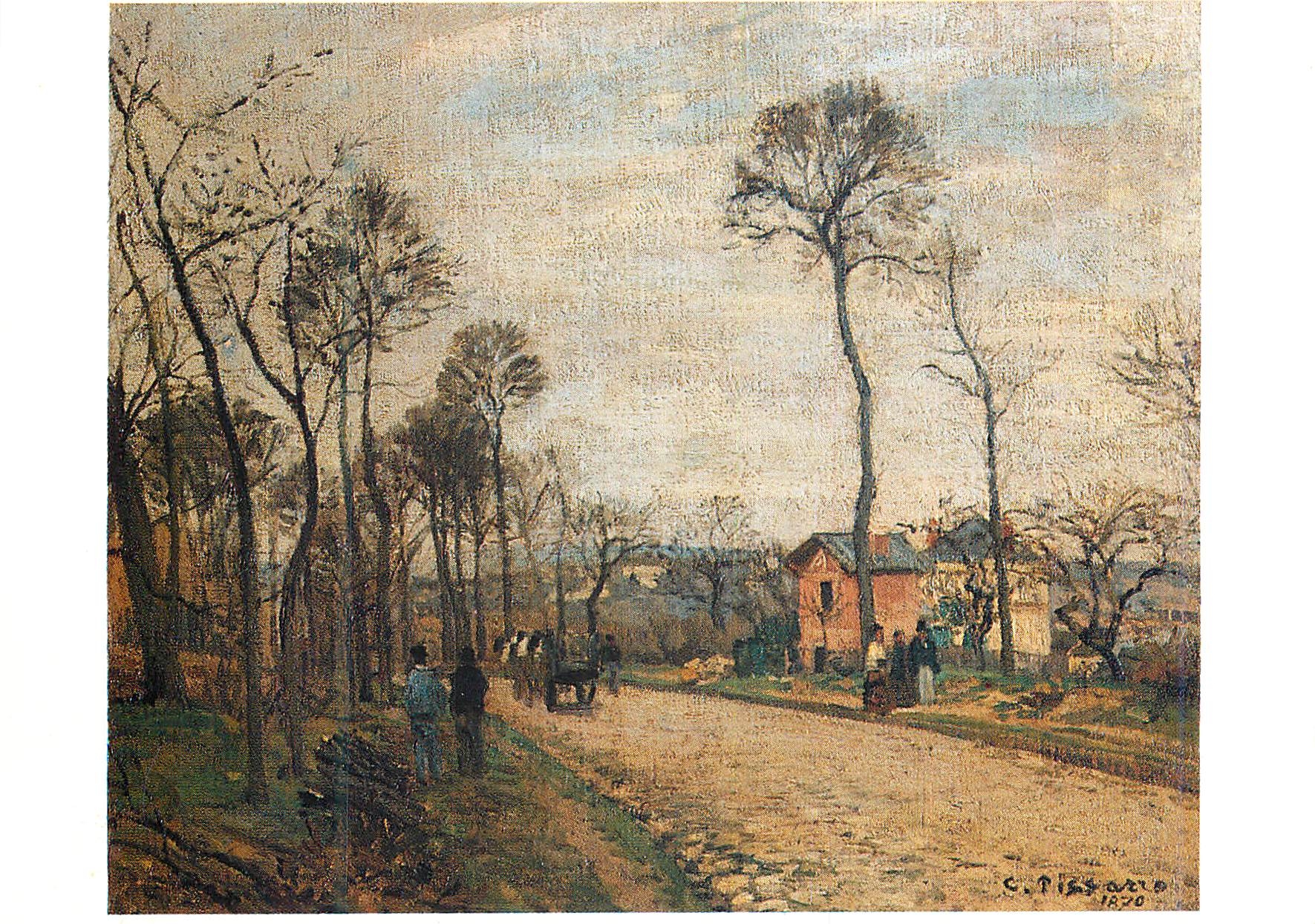 CPM Pissarro Camille La route de Louveciennes 