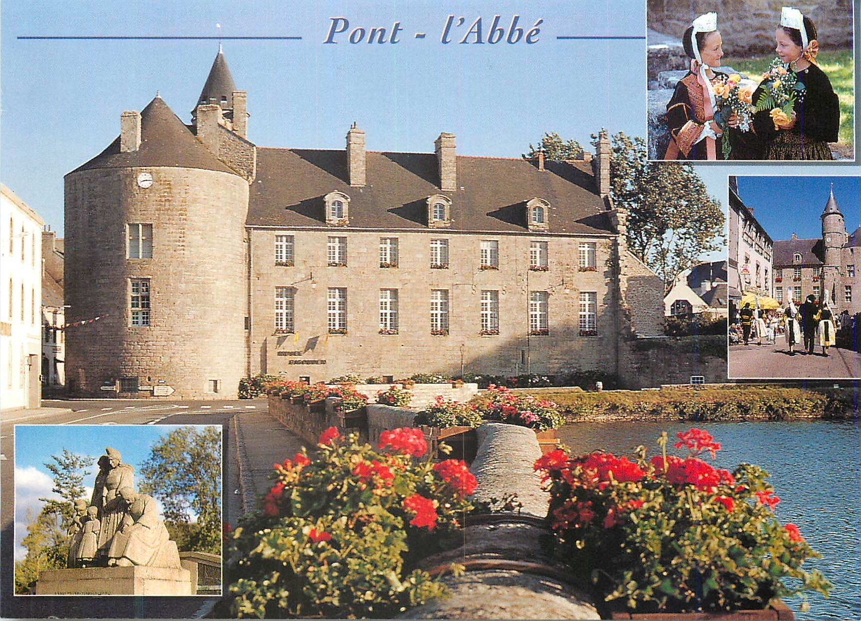 CPM Pont L Abbe Le chateau le costume bigouden l eglise de Lambour ND des Carmes 