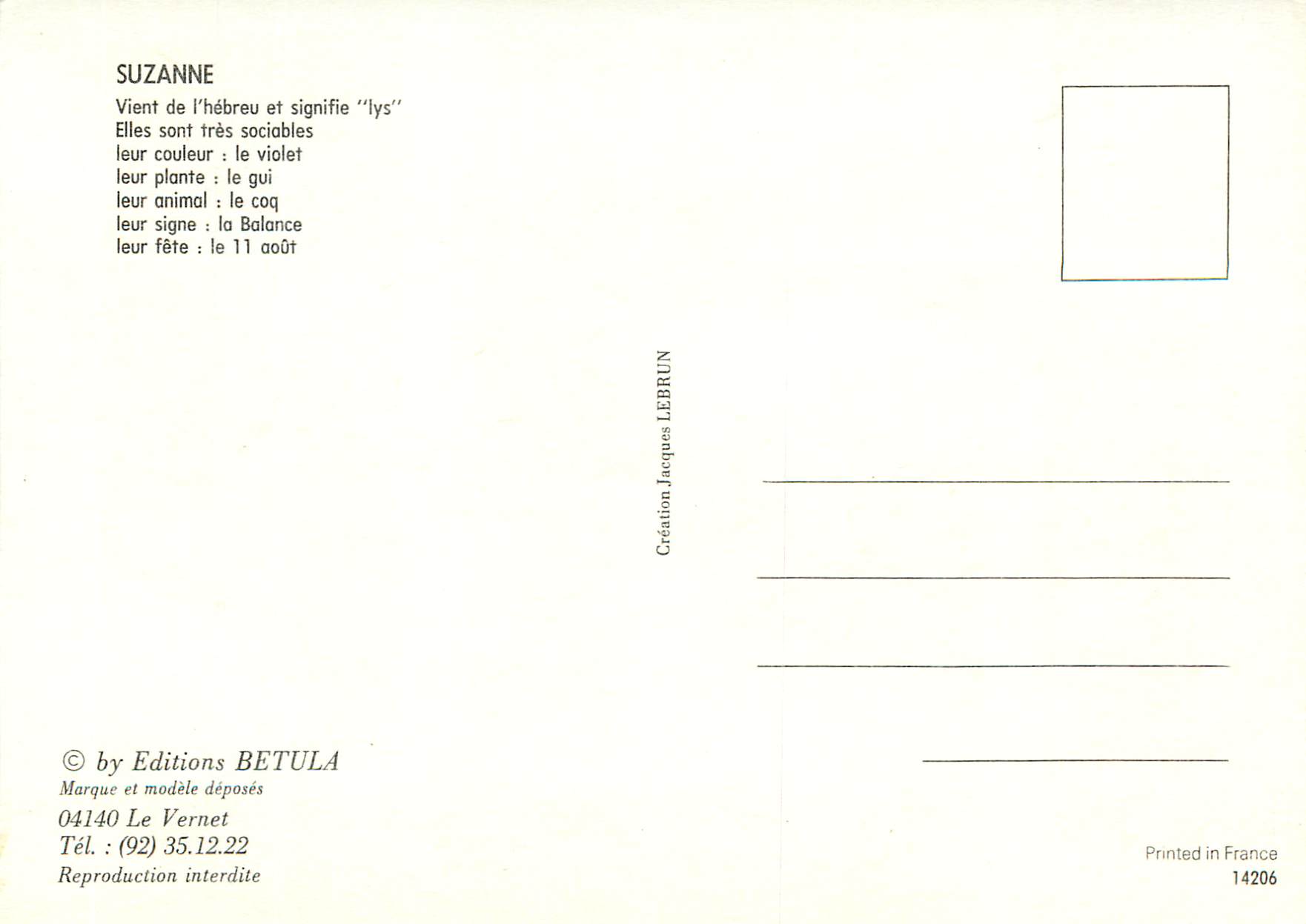 CPM Suzanne Voemt de l hebreu et signifie lys  — Back