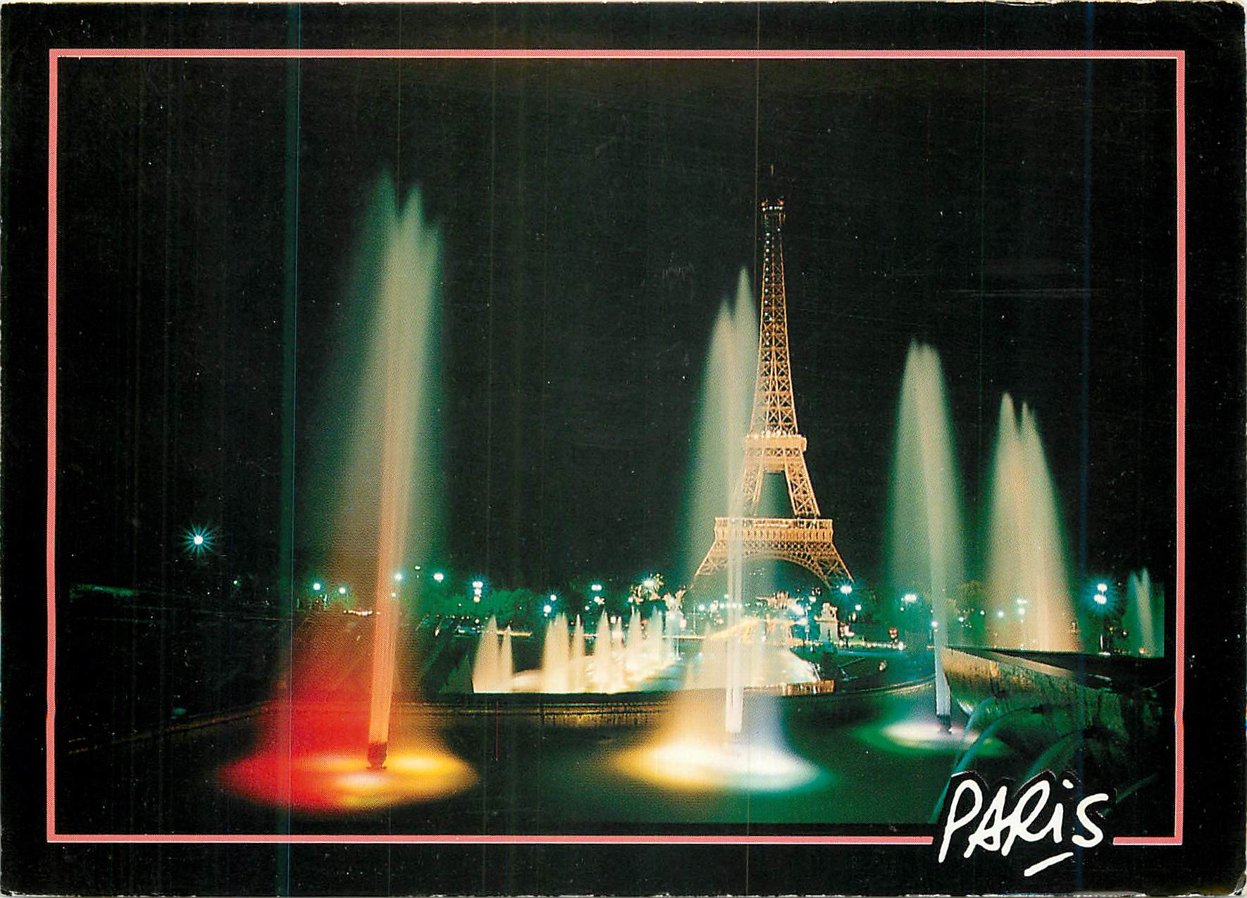 La Tour Eiffel et les Fontaines lumineuses — vues du Palais de Chaillot — Photo Biliphot