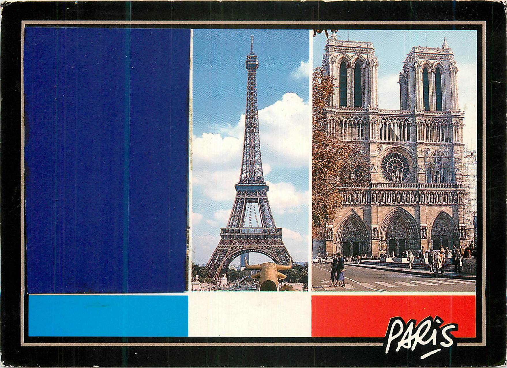 CPM L Arc de Triomphe La Tour Eiffel Notre Dame Paris 