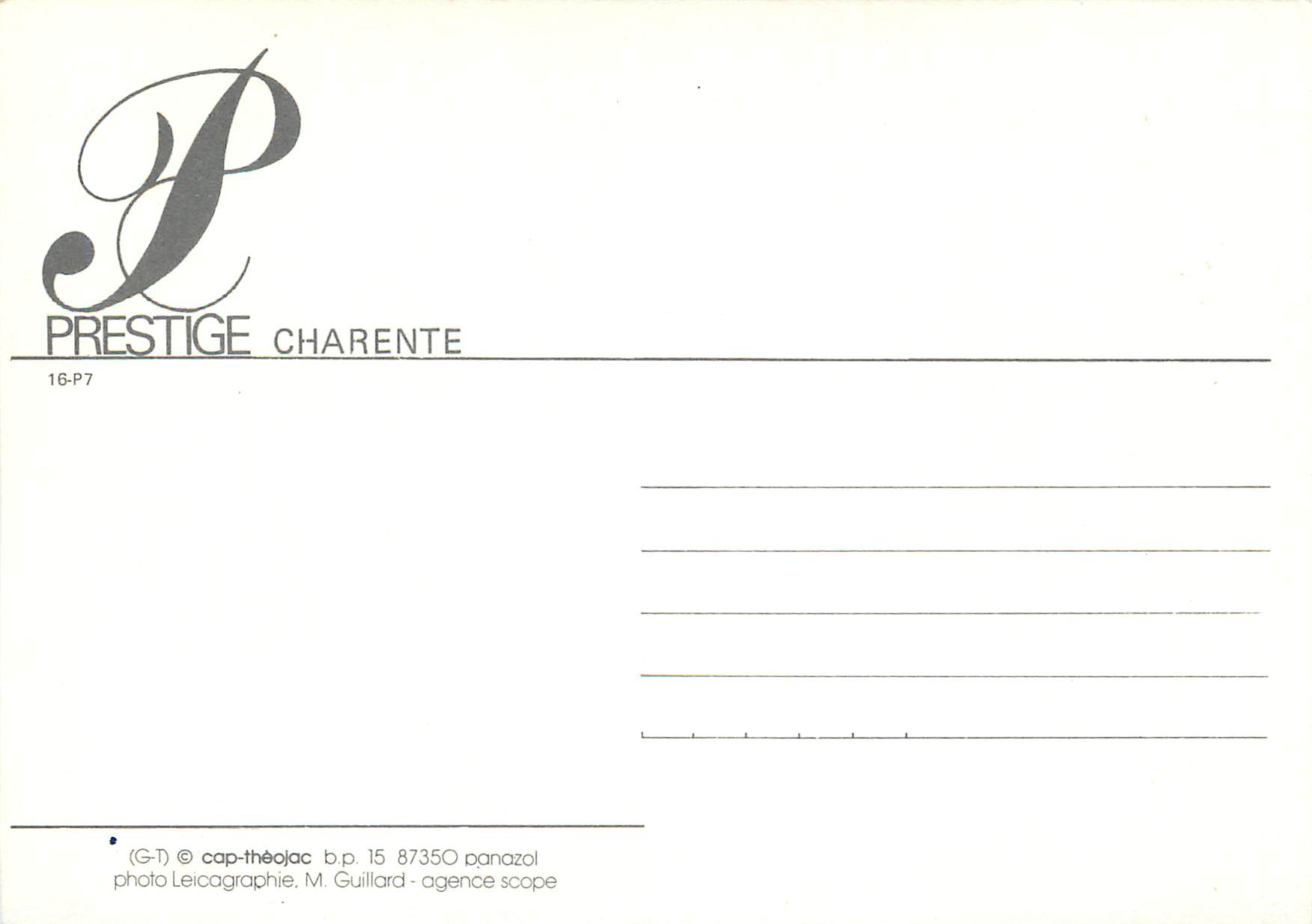 CPM Prestige Charente  — Rückseite