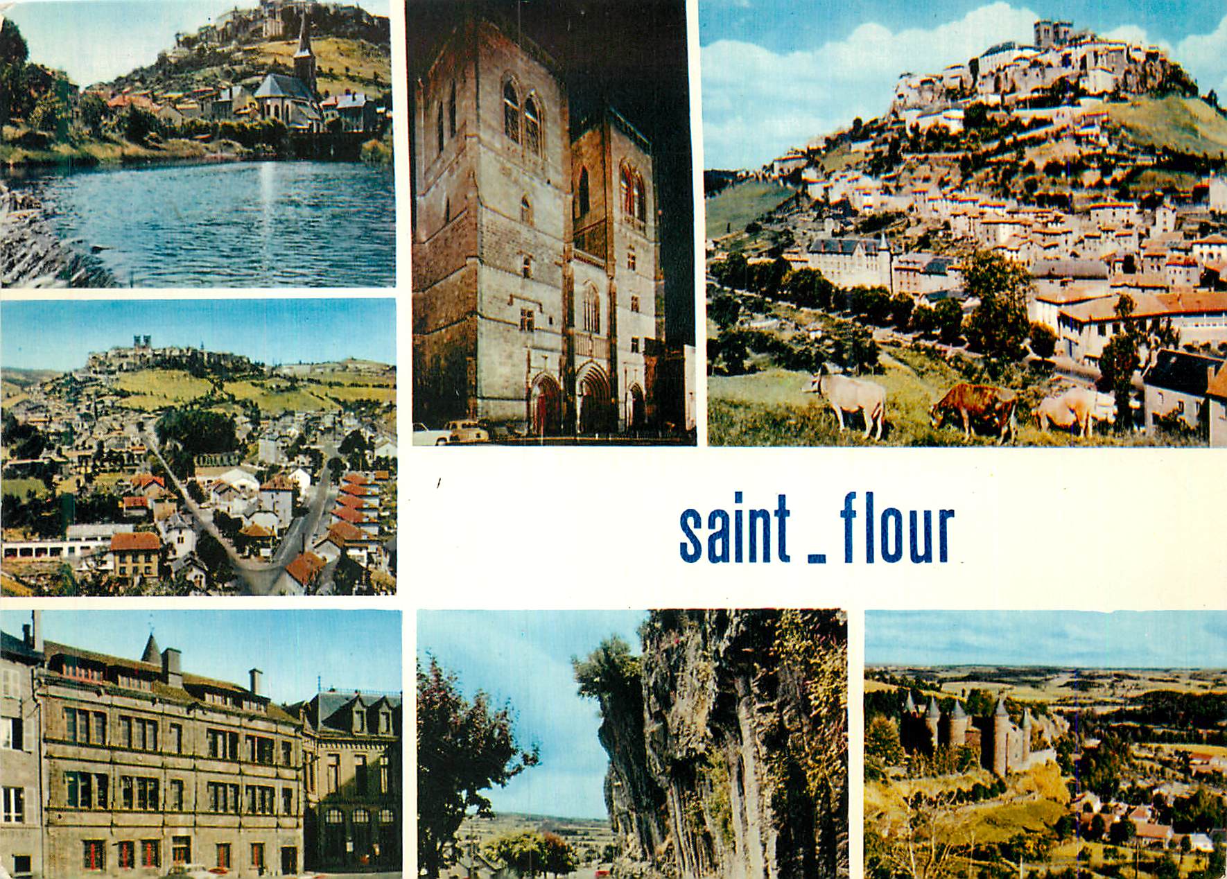CPM Saint Flour Vues generales La Cathedrale Les Orgues basaltiques 