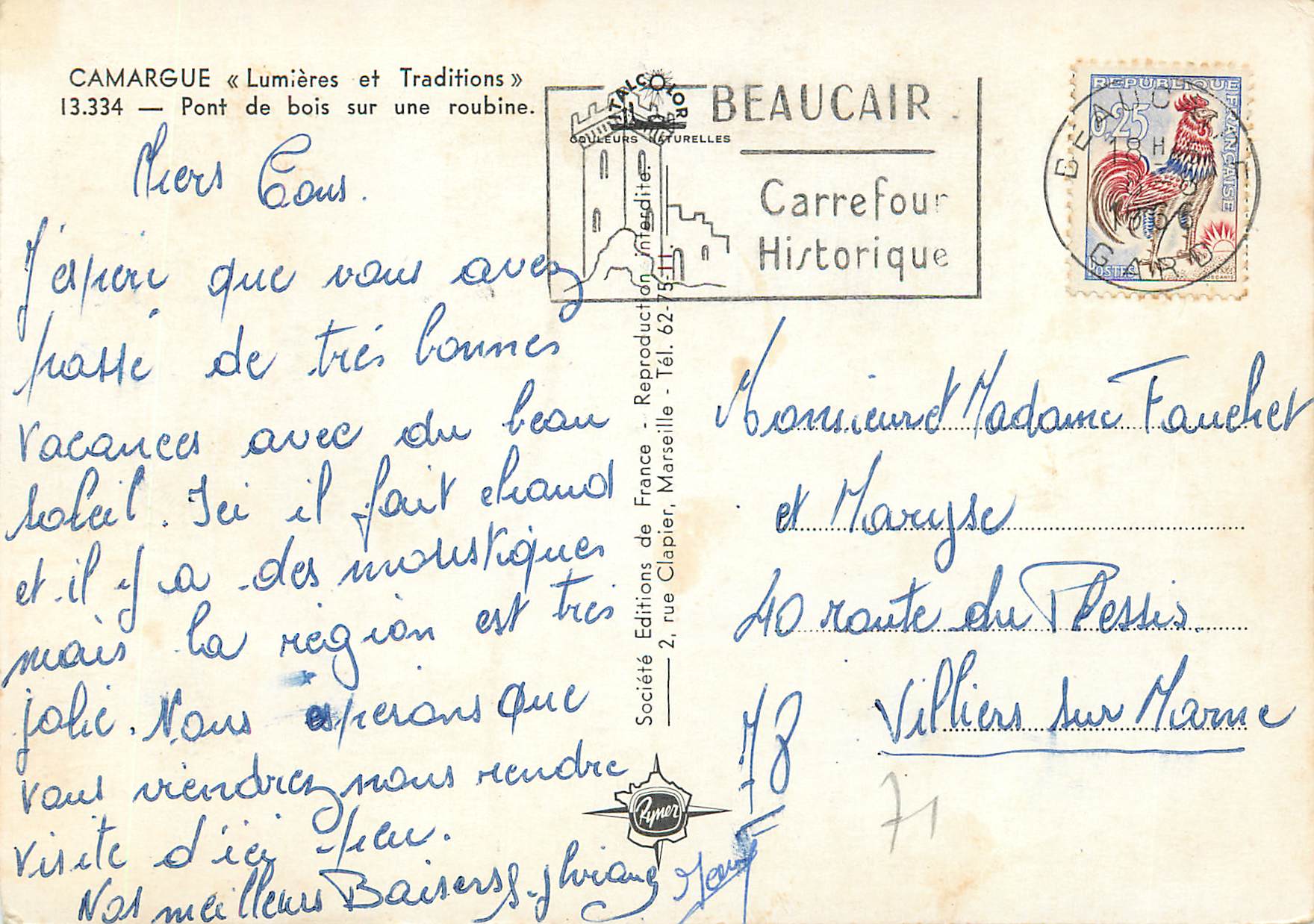 Camargue — Pont de bois sur une roubine — Carrefour Historique — Reverso