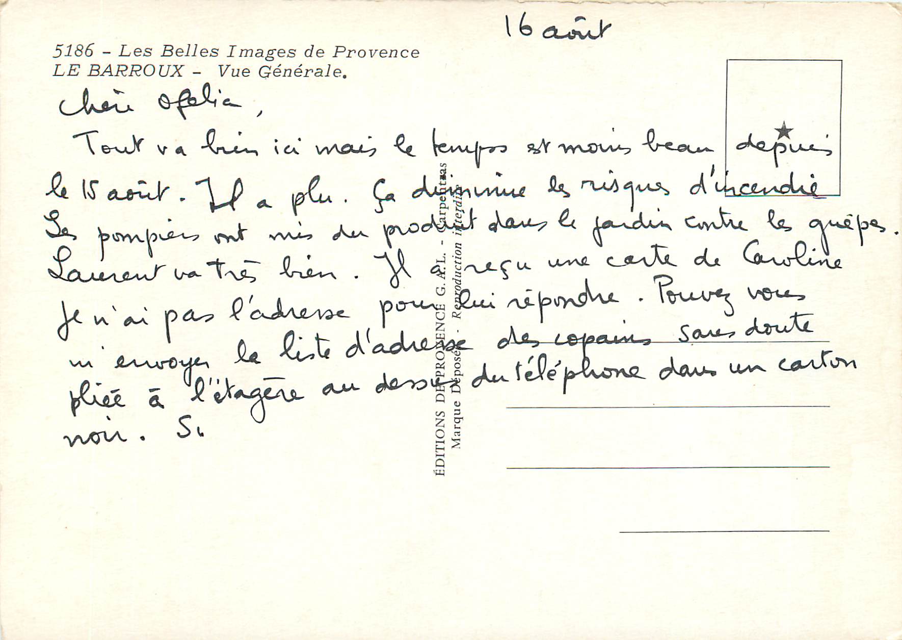 CPM Les Belles Images de Provence Le Barroux Vue generale  — Rückseite