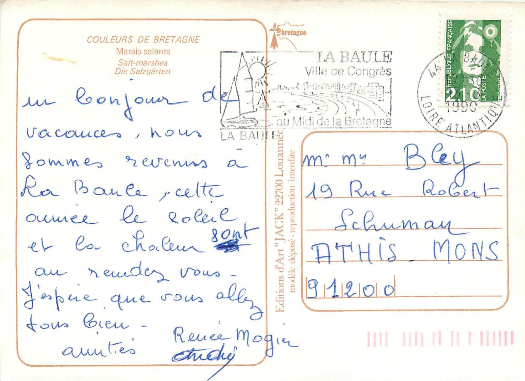 CPM Couleurs de Bretagne Marais salants  — Back
