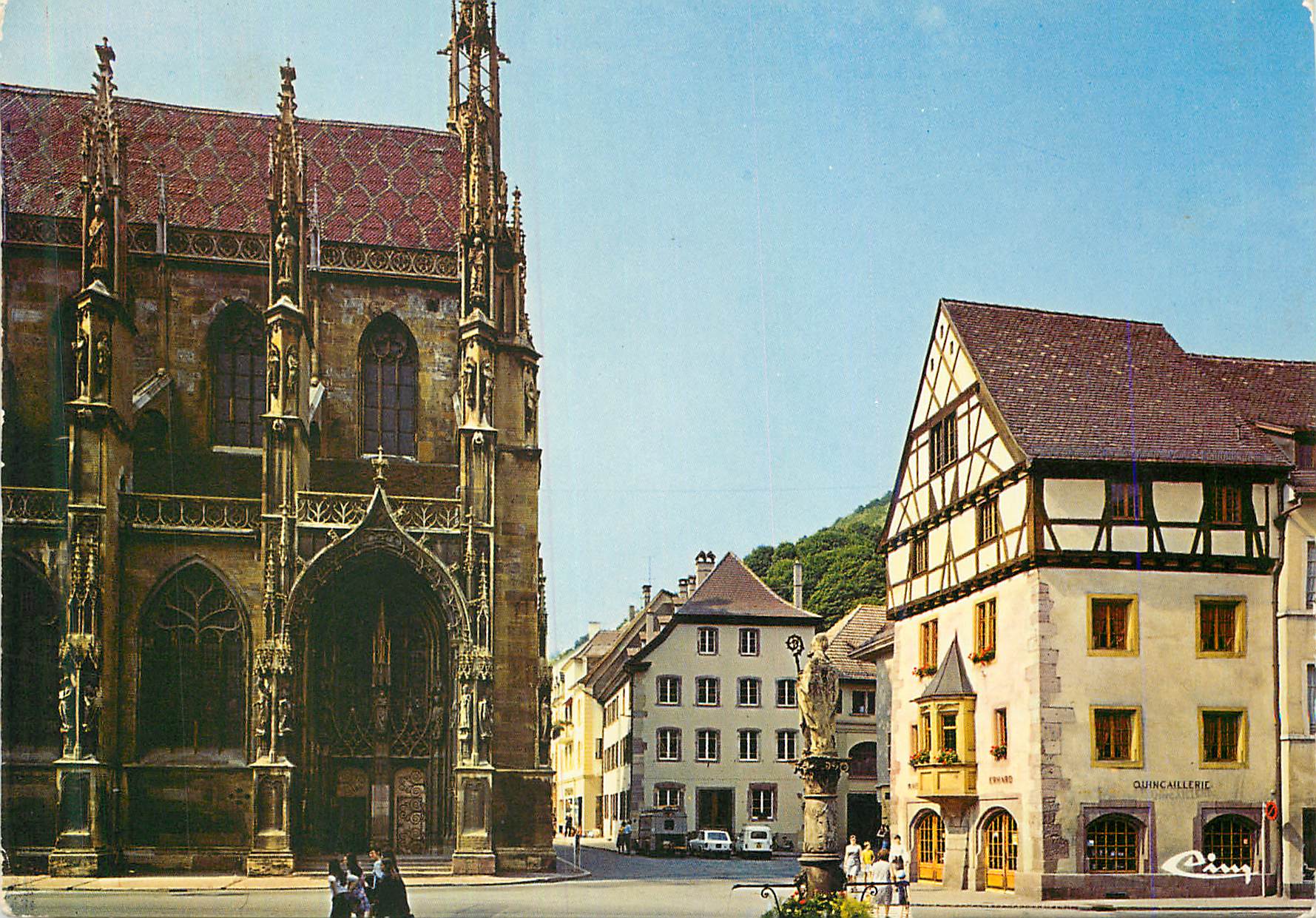 CPM Thann Ht Rhin Maison Erhard Collegiale et fontaine St Thiebaut 