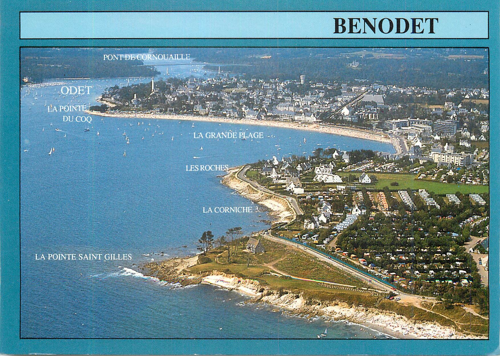 CPM Benodet Finistere La pointe Saint Gilles et la grande plage 