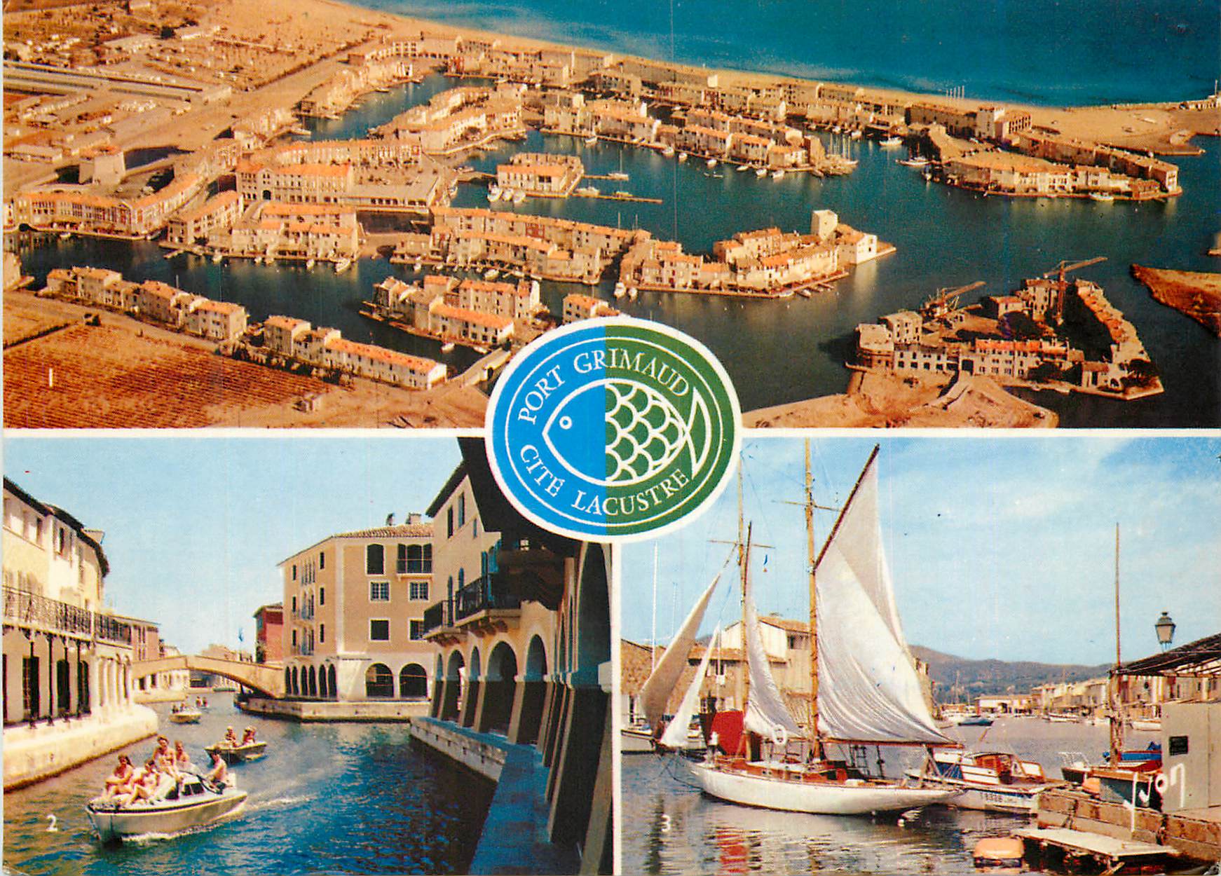 CPM Port Grimaud Var Vue generale Le Canal du Nord 