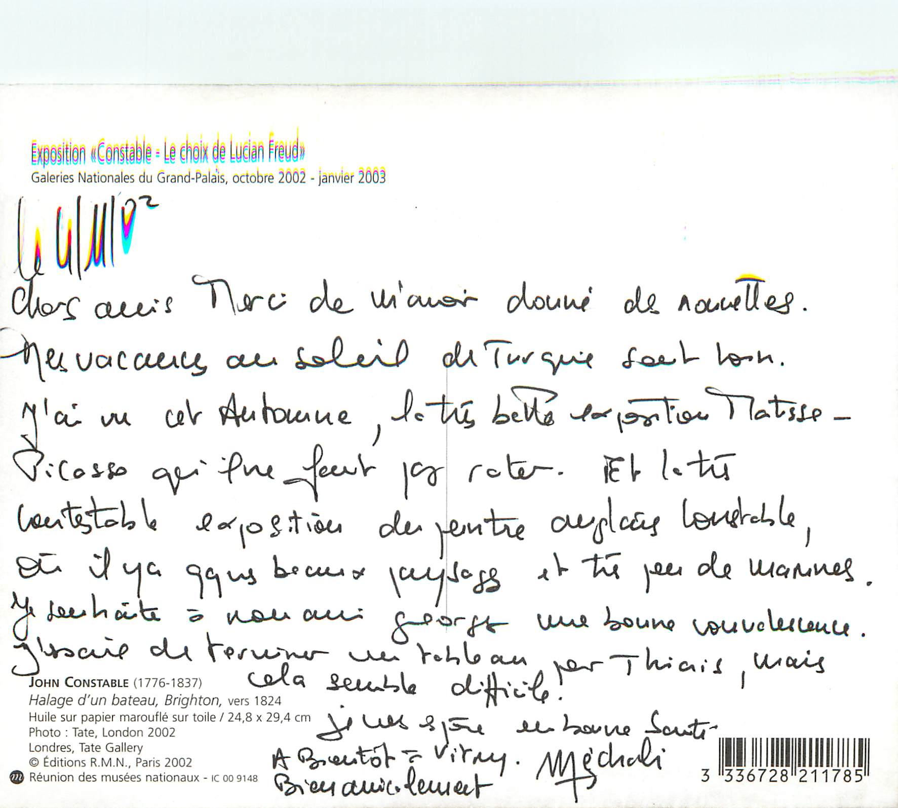 CPM Exposition constable Le choix de Lucian Freud Galerie Nationales du Grand Palais  — Verso