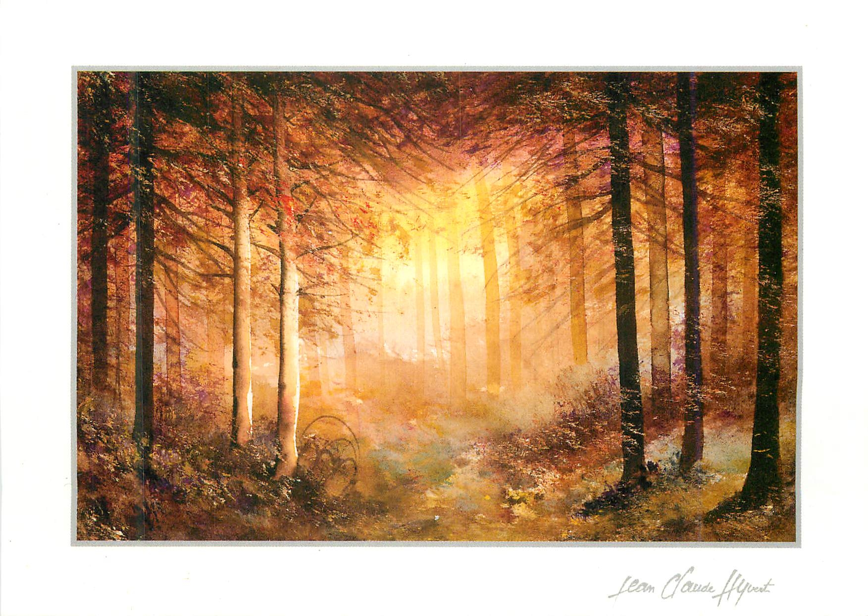 CPM Au coeur de la Foret Aquarelle de Jean Claude Hyvert 