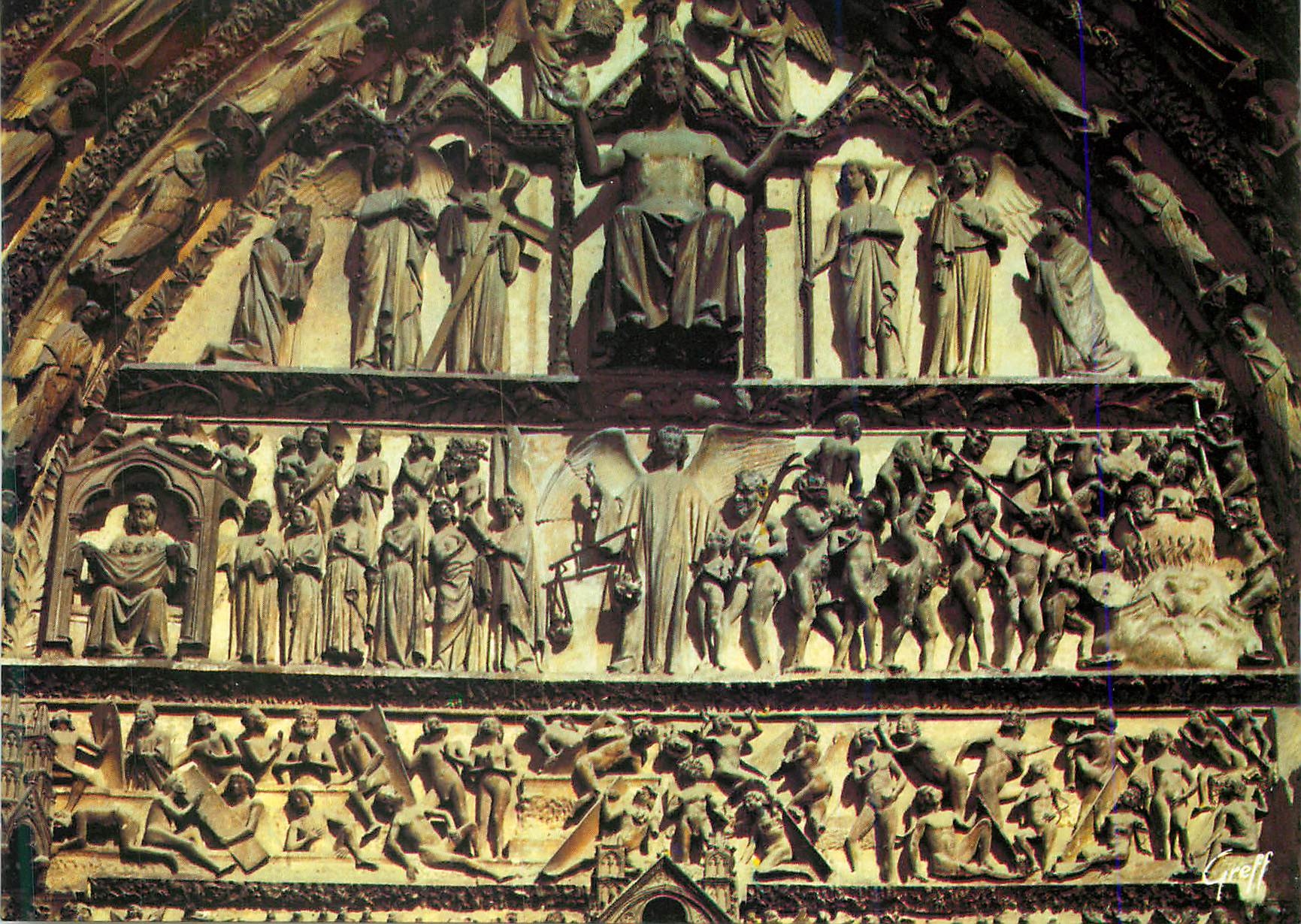 Bourges (Cher) — Cathédrale Saint-Étienne, tympan du Jugement Dernier — Éditions GREFF, n°181/54