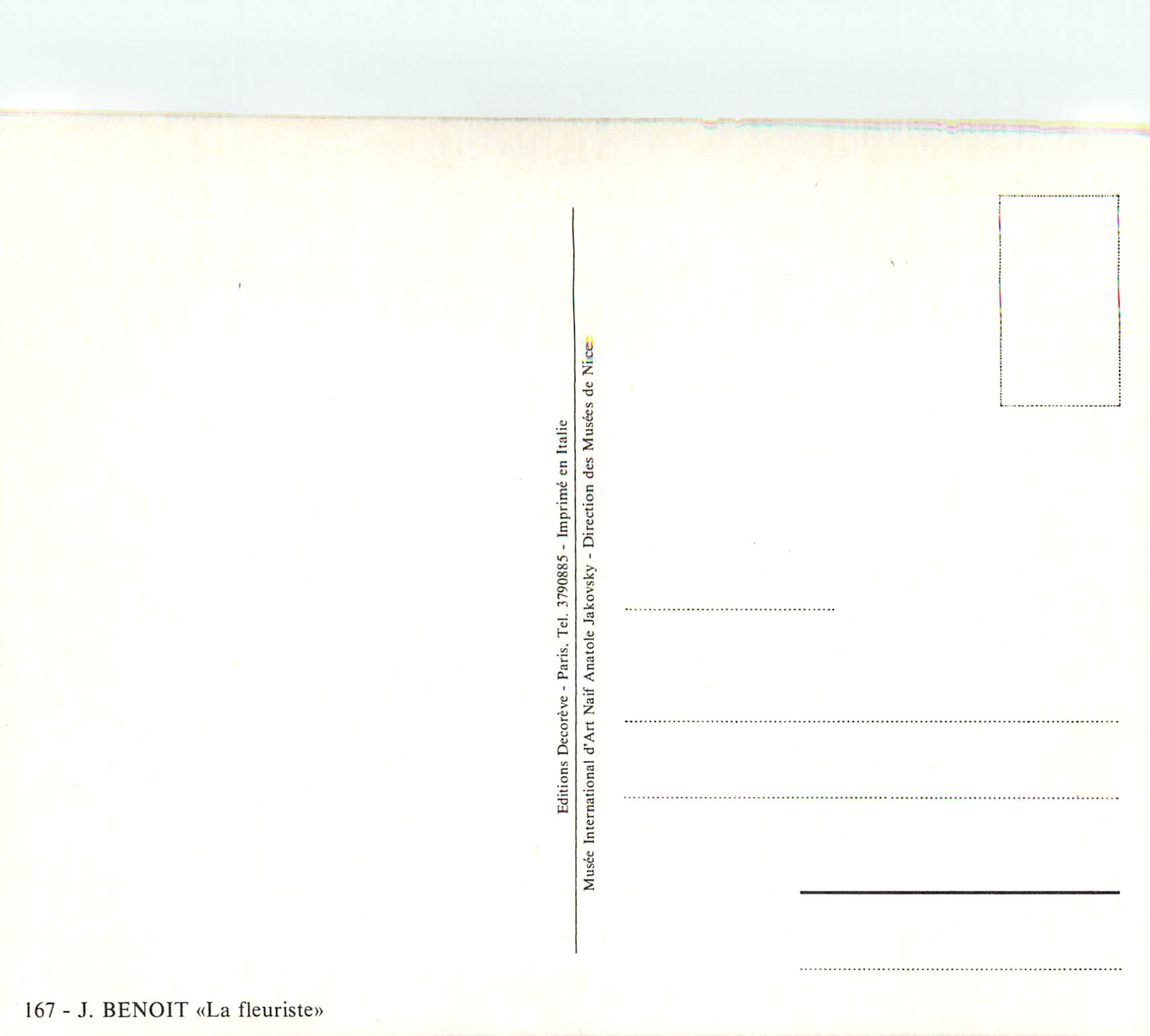 CPM J Benoit La fleuriste  — Verso