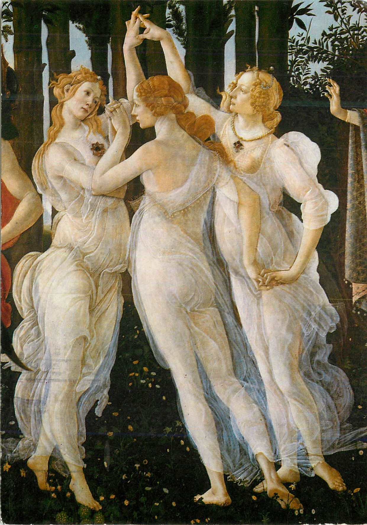 CPM Firenze Uffize Sandro Botticelli Le Printemps detail Les Trois Graces 