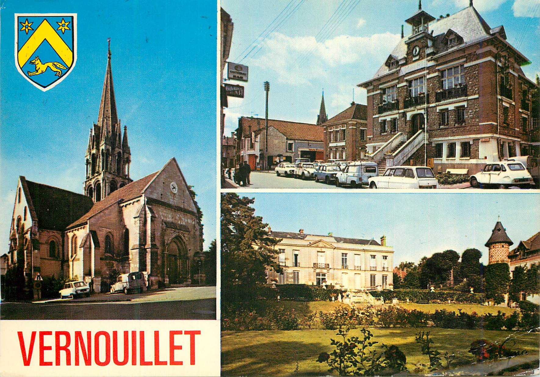 CPM Vernouillet Yvelines L Eglise La Mairie Le Chateau 