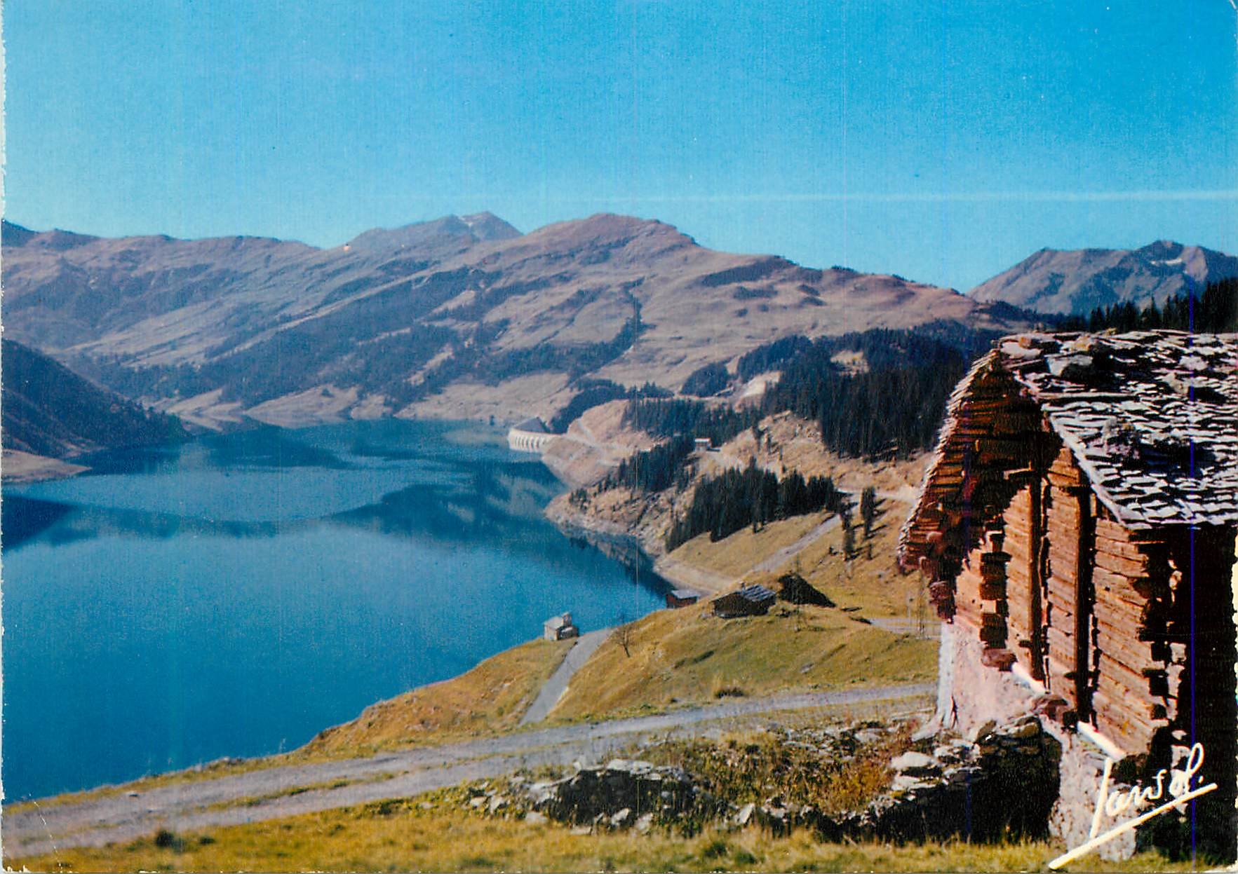 CPM En Savoie Au coeur de Beauforin Le lac et le Barrage de Roselend 