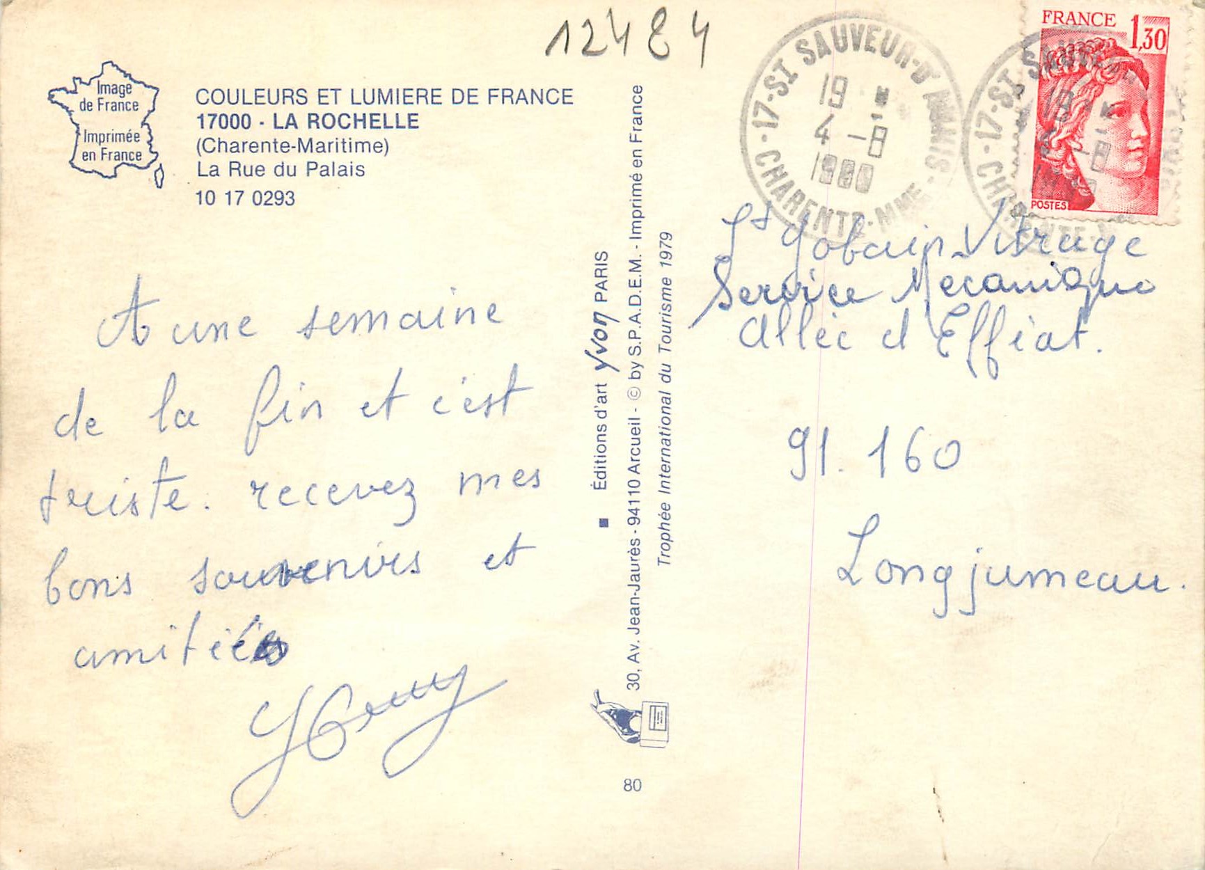 CPM La Rochelle Charente Maritime La Rue du Palais Coiffure Dames — Verso