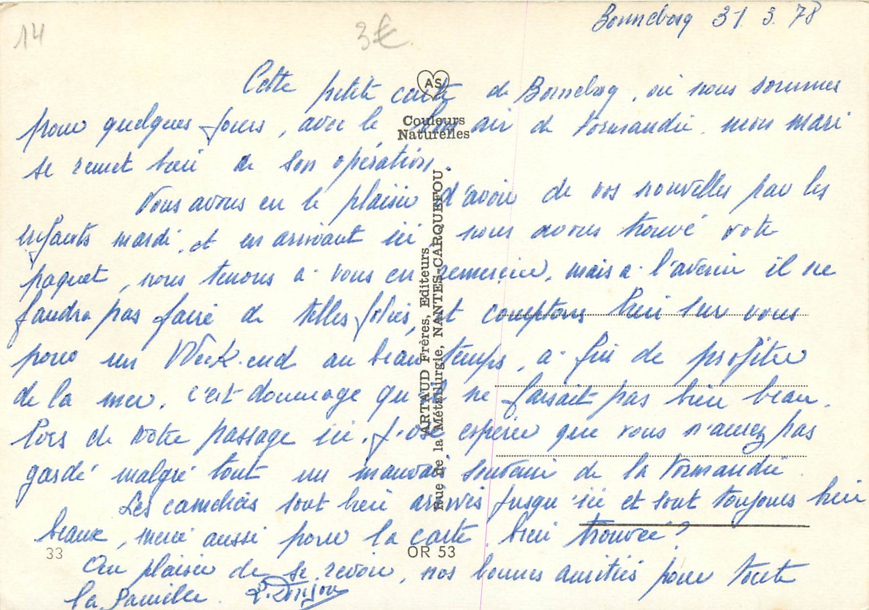 CPM Pere Franois ya ty longtemps qu c est fait Coq Vaches — Rückseite