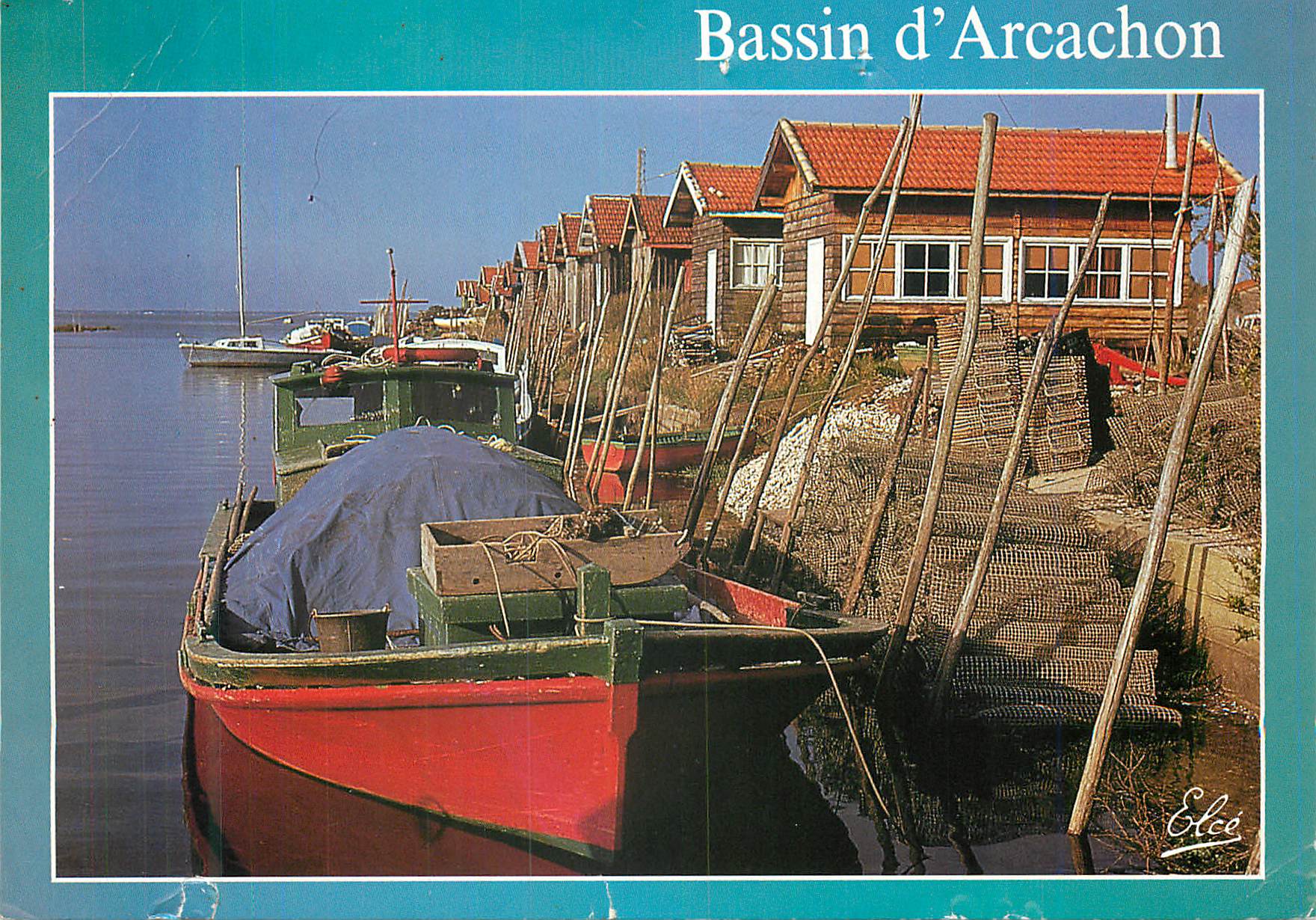 Bassin d'Arcachon — vue de pinasses au port — Élécé
