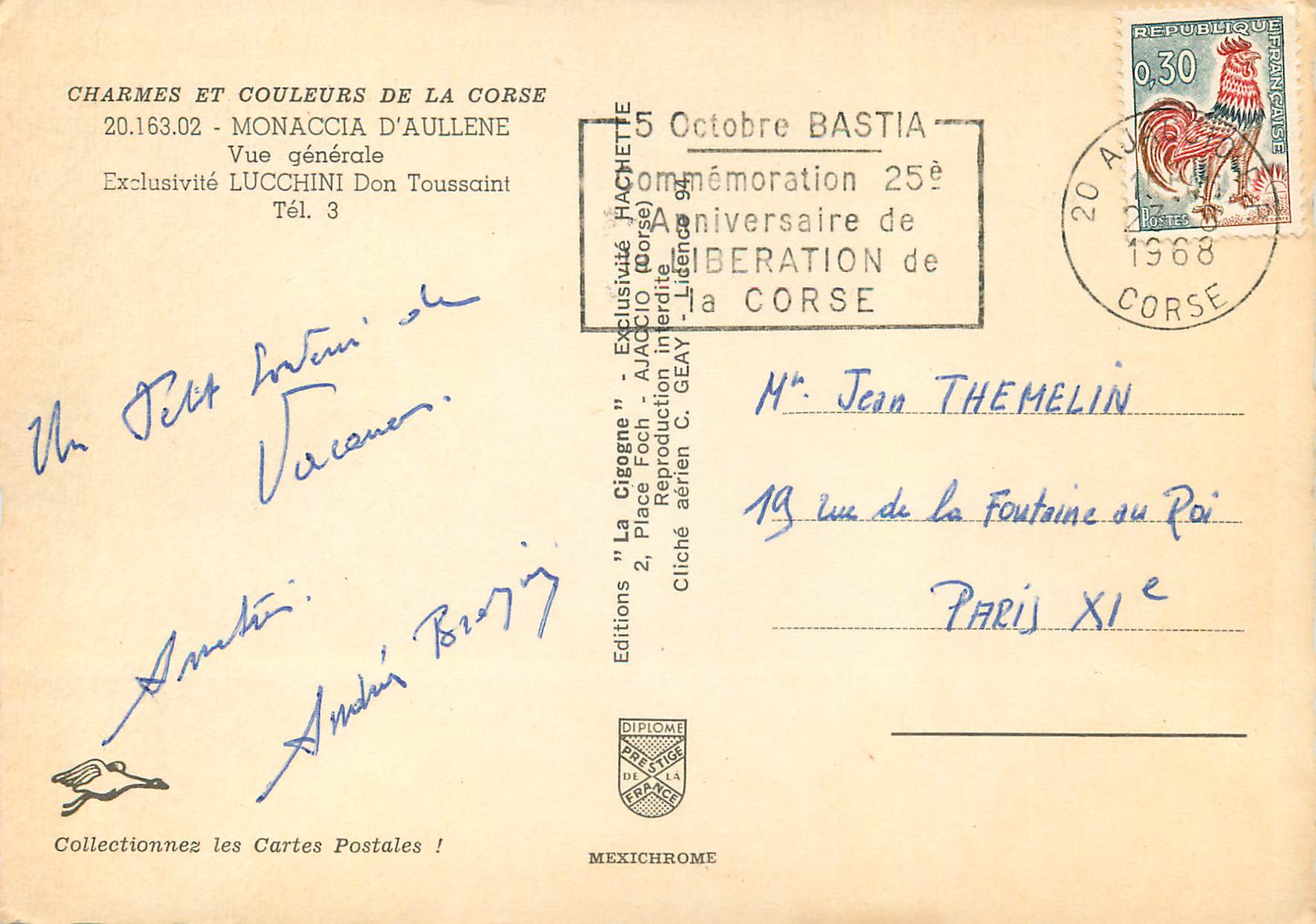Monaccia d'Aullène — Vue générale — Éditions Lucchini — Rückseite