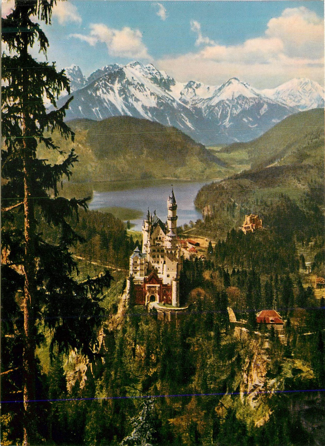 CPM Konigschloss Neuschwanstein mit Hohenschwangau Alpsee und Tiroler Hochgebirge 