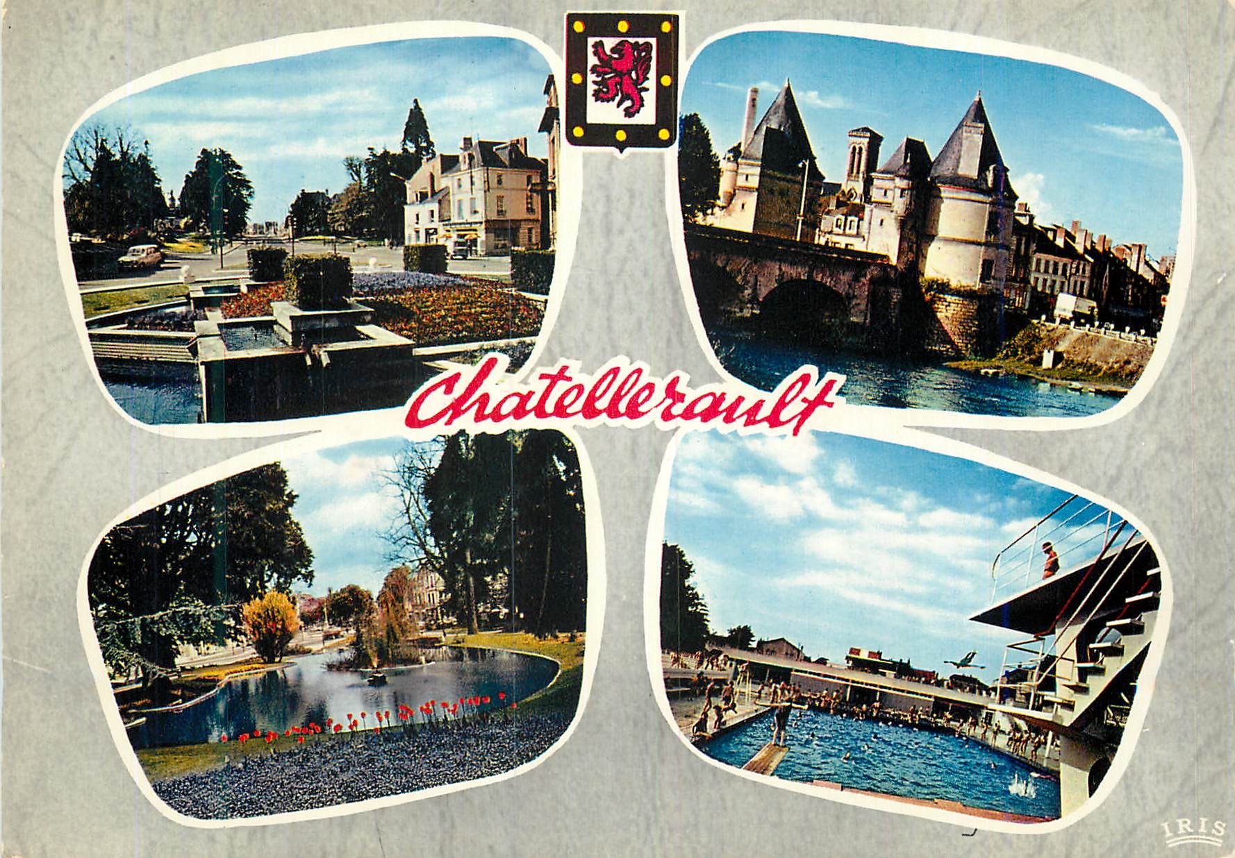 CPM Chatellerault Vienne Rond Point de la Poste Pont Henri IV Nouveau boulevard La piscine 