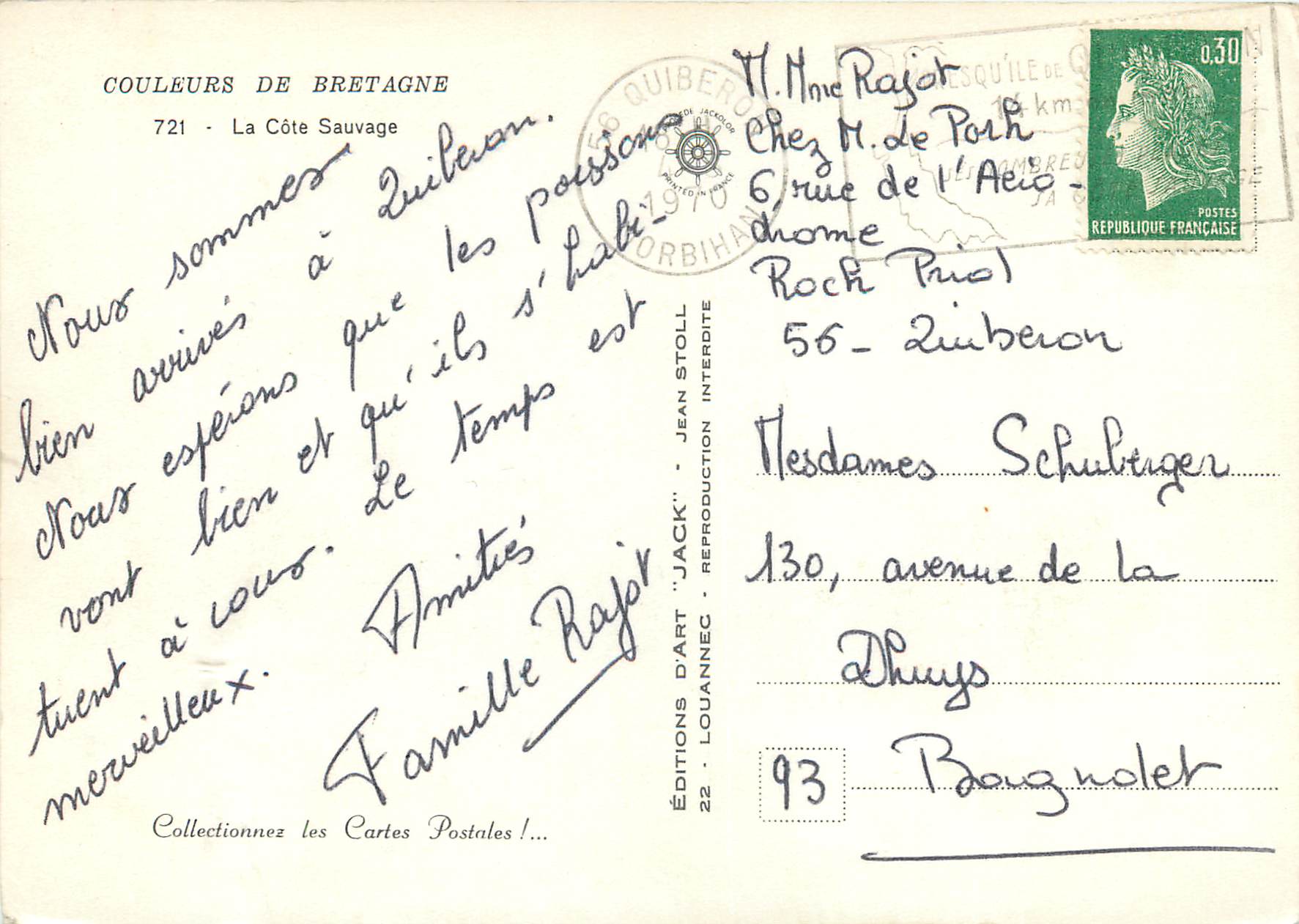CPM Couleurs de Bretagne La Cote Sauvage  — Verso