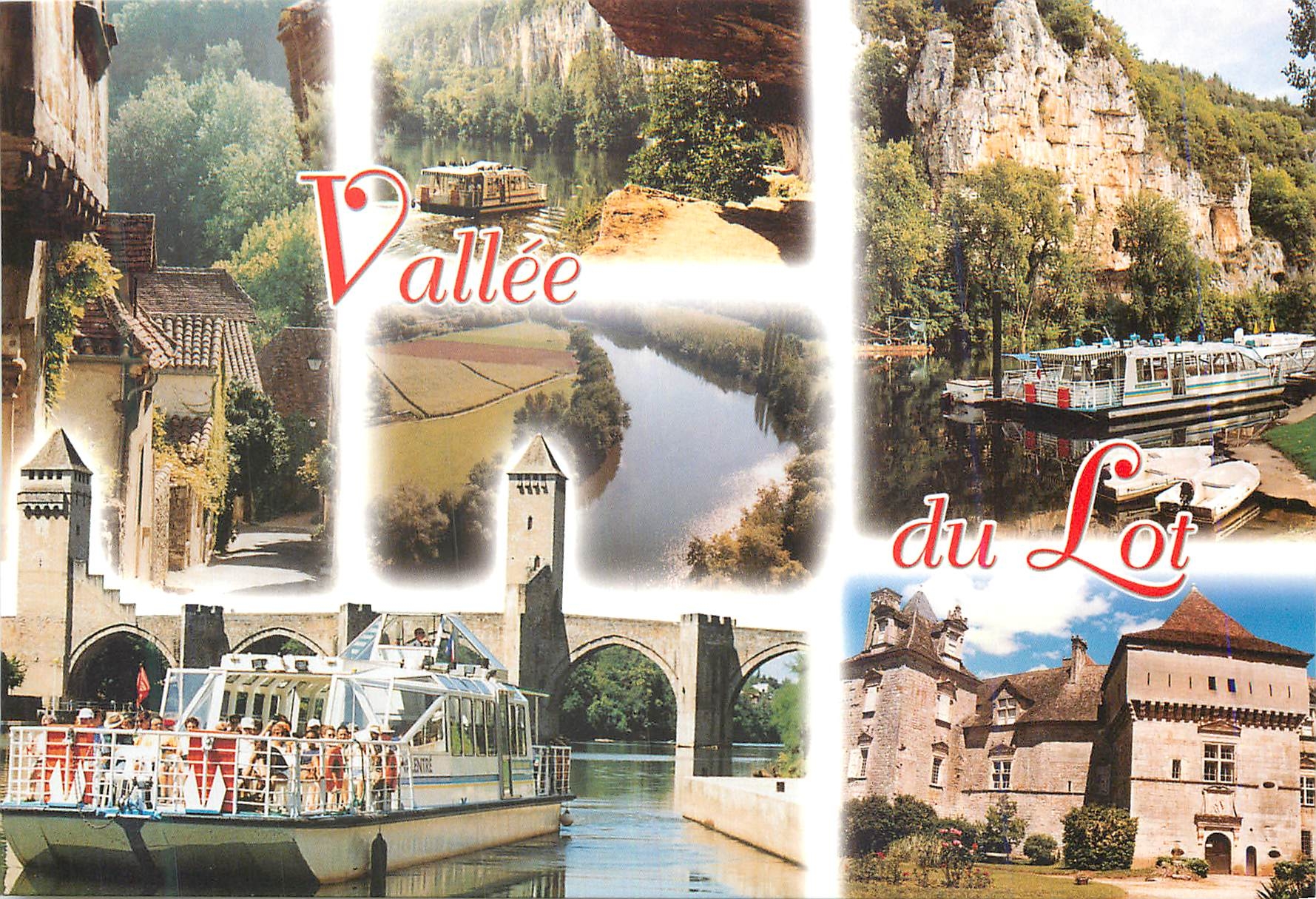 Vallée du Lot — paysages, ponts et château — Photo Edition France Regard, Réf. 028