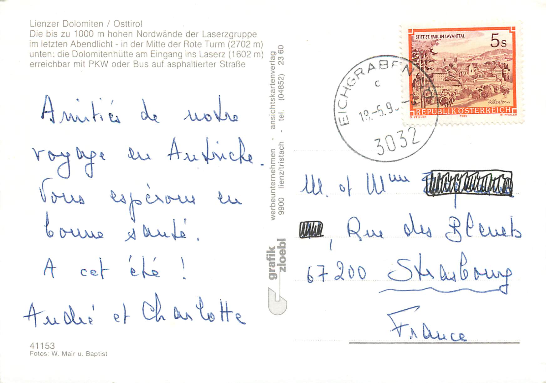 CPM Lienzer Dolomiten Osttirol  — Rückseite