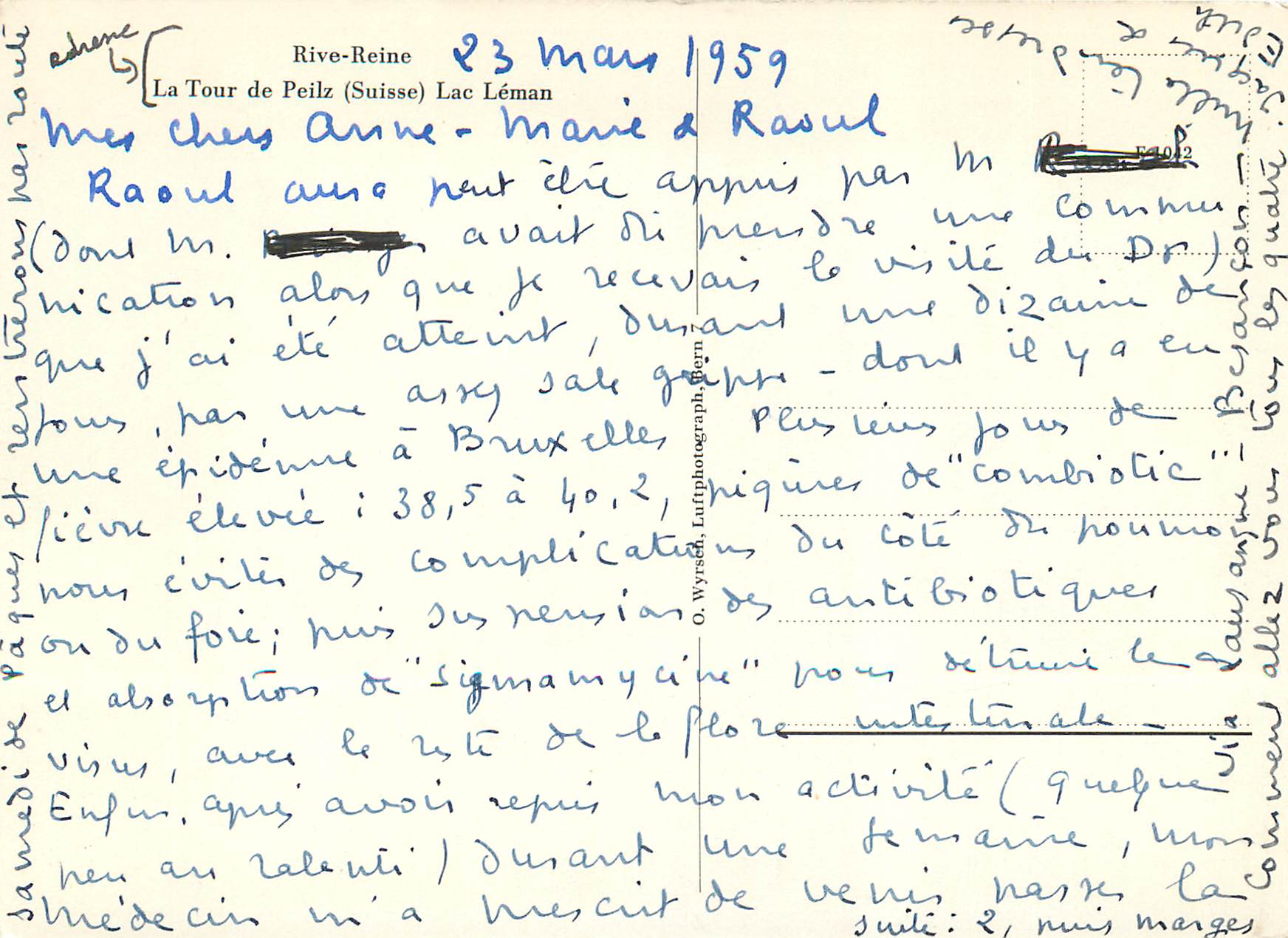 CPM Rive Reine La Tour de Peilz Suisse Lac Leman  — Verso