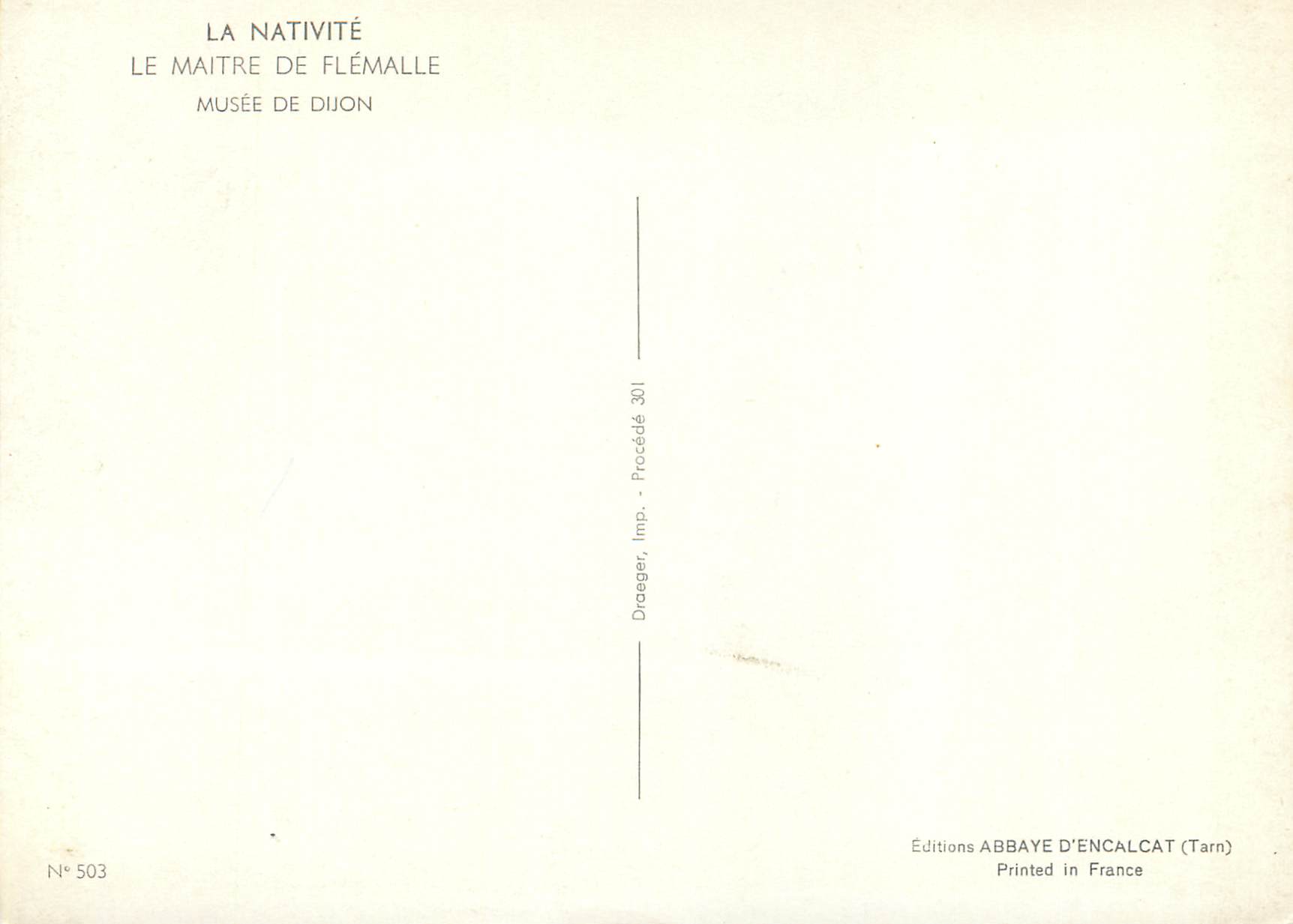 La Nativité — Le Maître de Flémalle — Musée de Dijon — Verso
