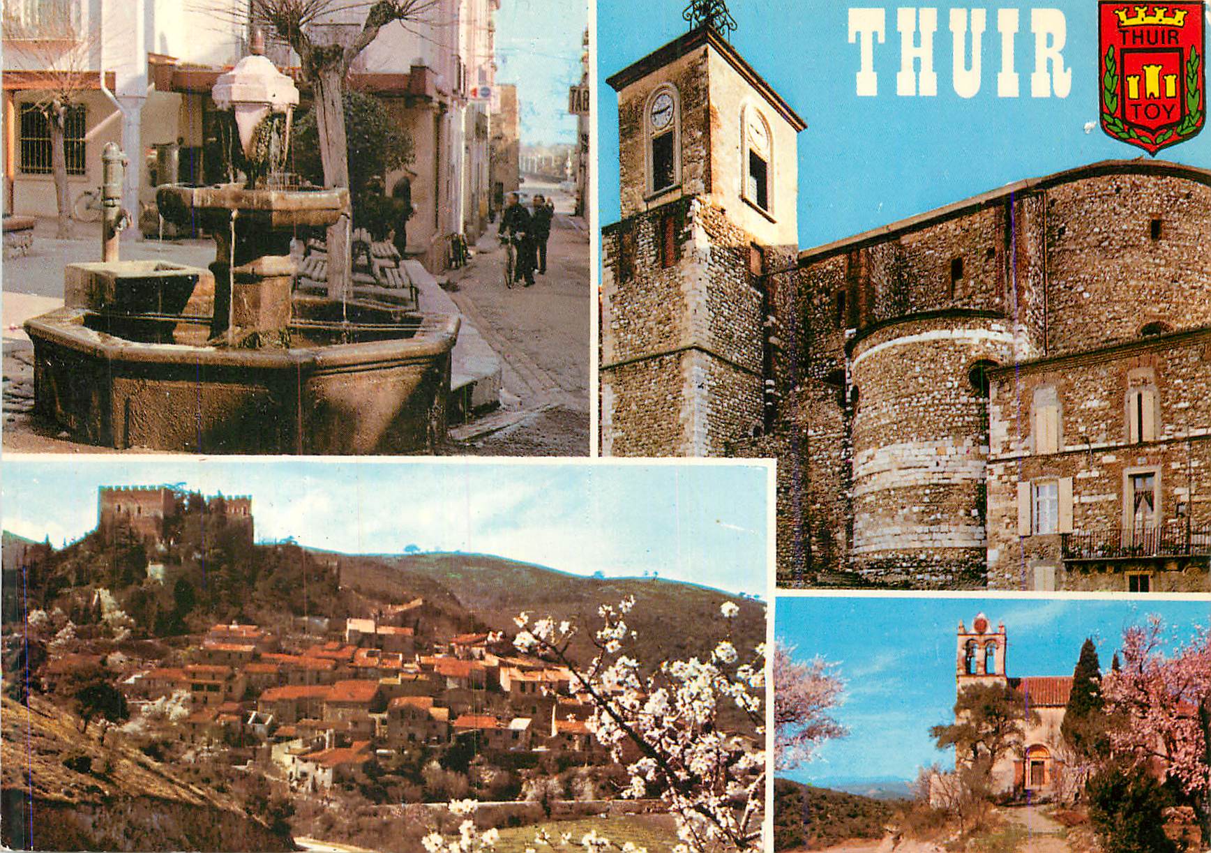 CPM Thuir Divers aspects de la Ville et du Village medieval de Castelnou 