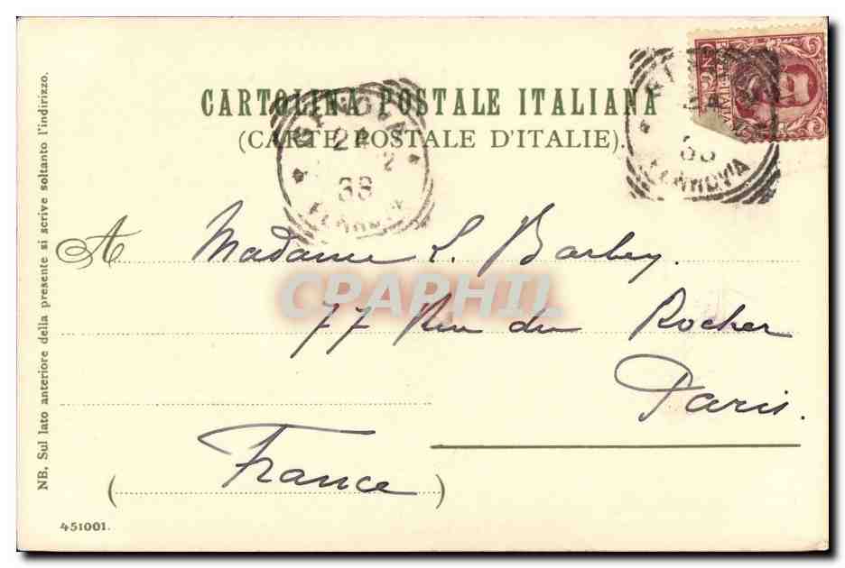CPA Italie Italie Nervi  — Back