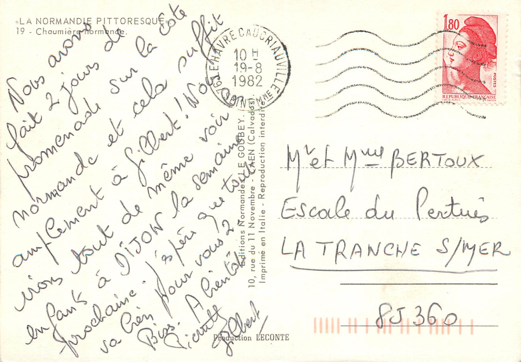 CPA La Normandie Pittoresque Chaumiere Normande — Rückseite