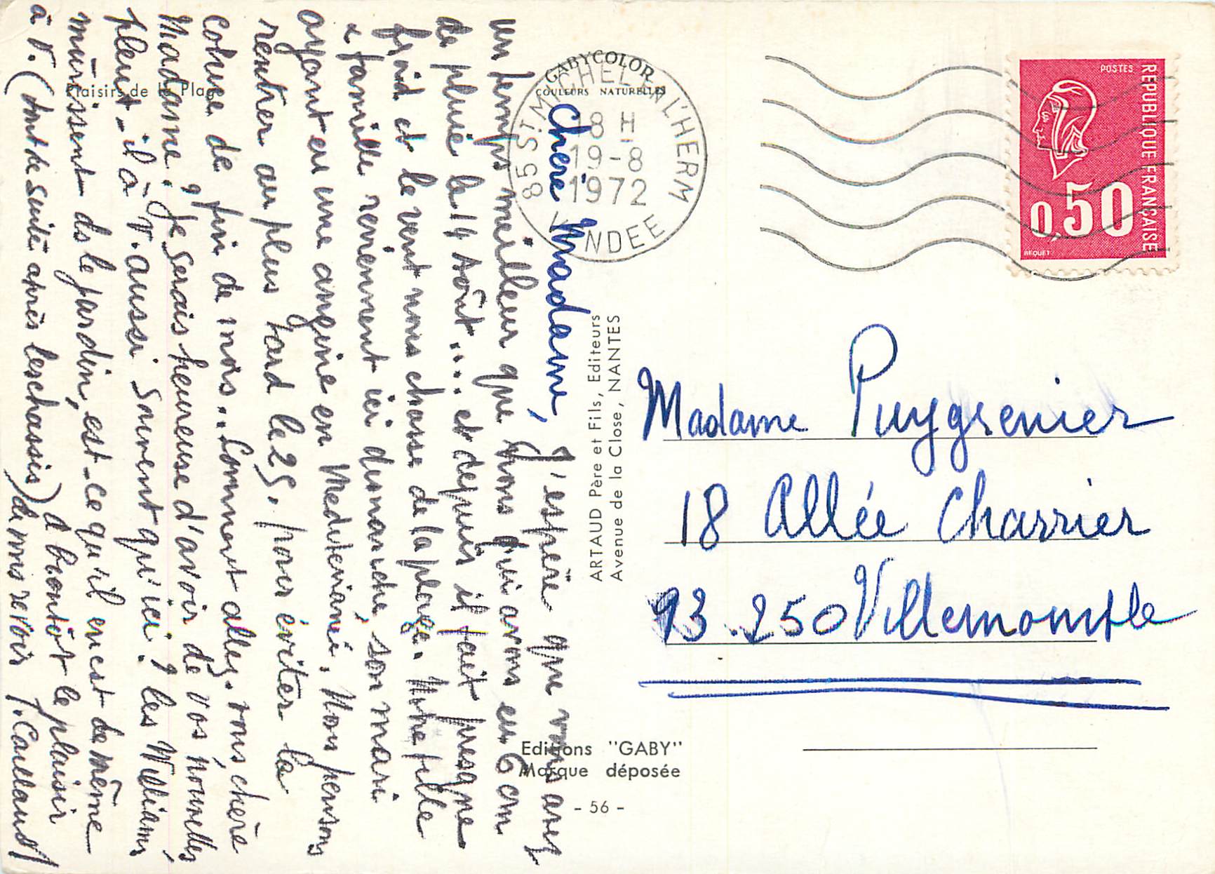 CPM Plaisirs de la Plage — Rückseite