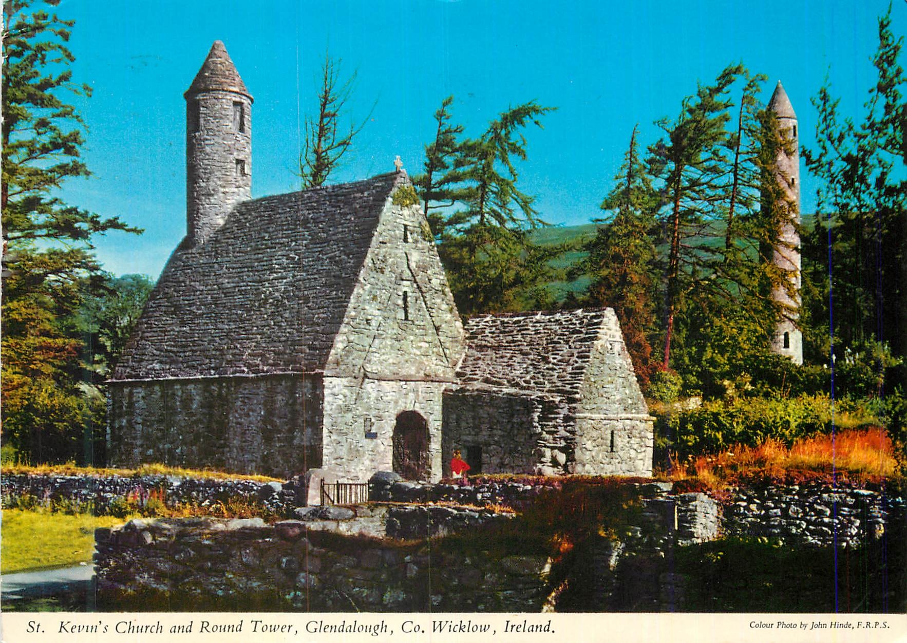 CPM St Kevin's Church and Round Tower Glendalough Co Wicklow Ireland (The Valley of the Two Lakes)